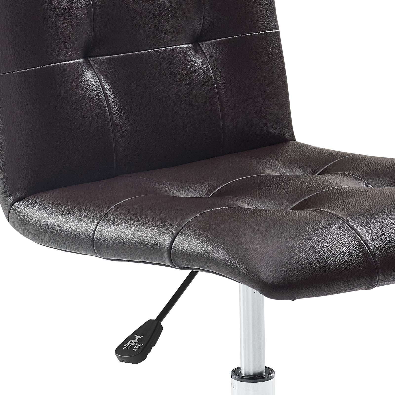 Modway Task Chairs - Prim Armless Mid Back Office Chair Brown