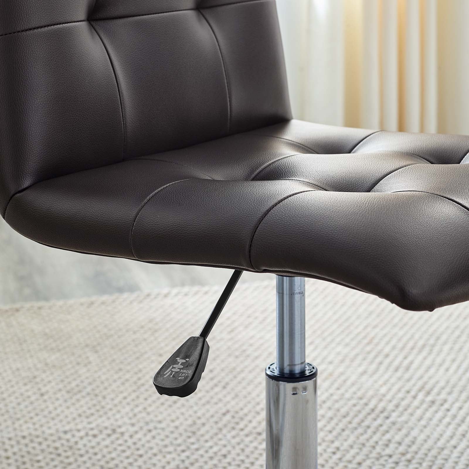 Modway Task Chairs - Prim Armless Mid Back Office Chair Brown