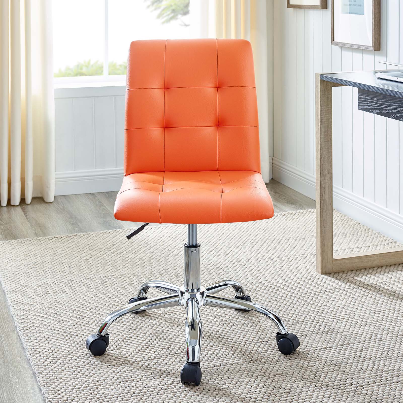 Modway Task Chairs - Prim Armless Mid Back Office Chair Orange