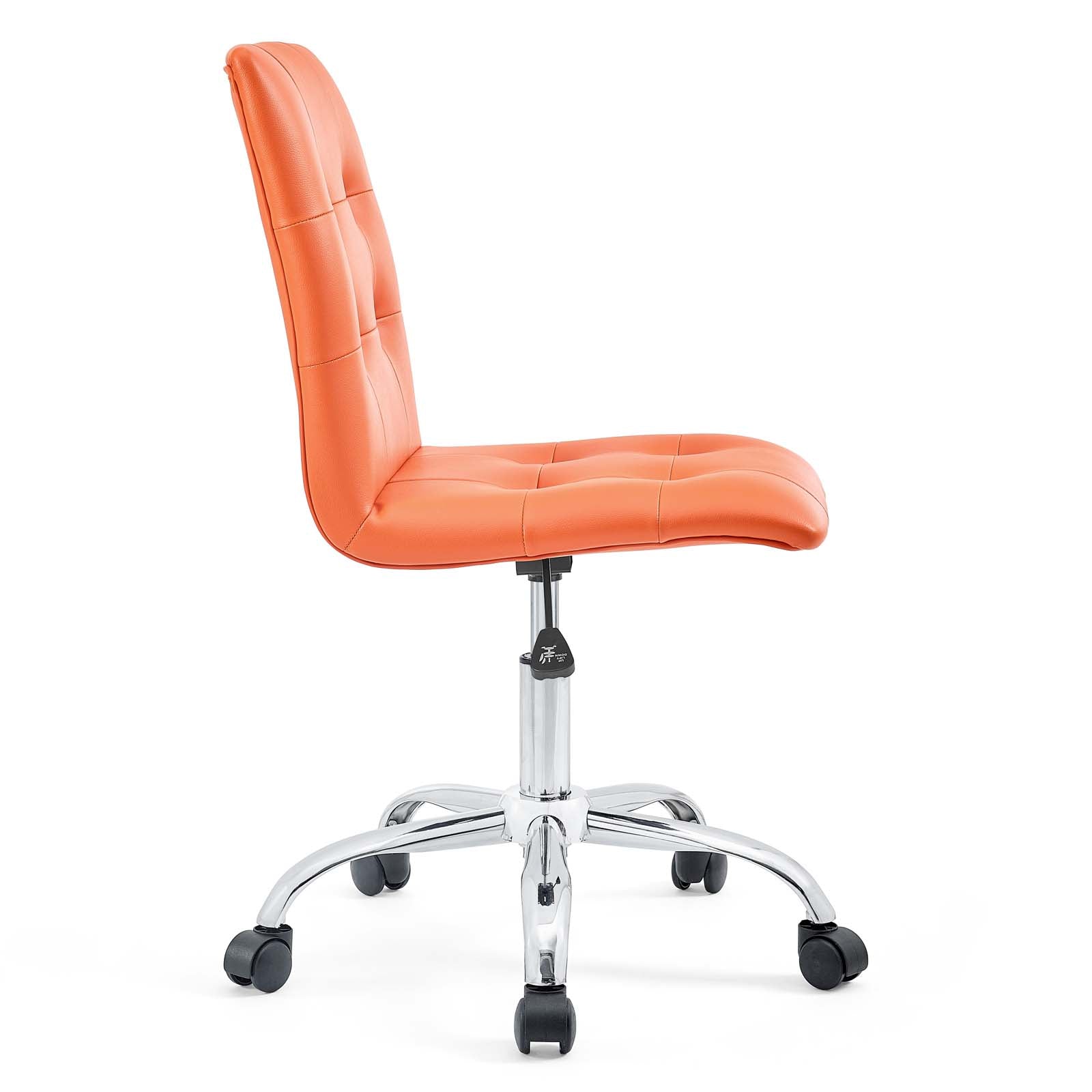 Modway Task Chairs - Prim Armless Mid Back Office Chair Orange