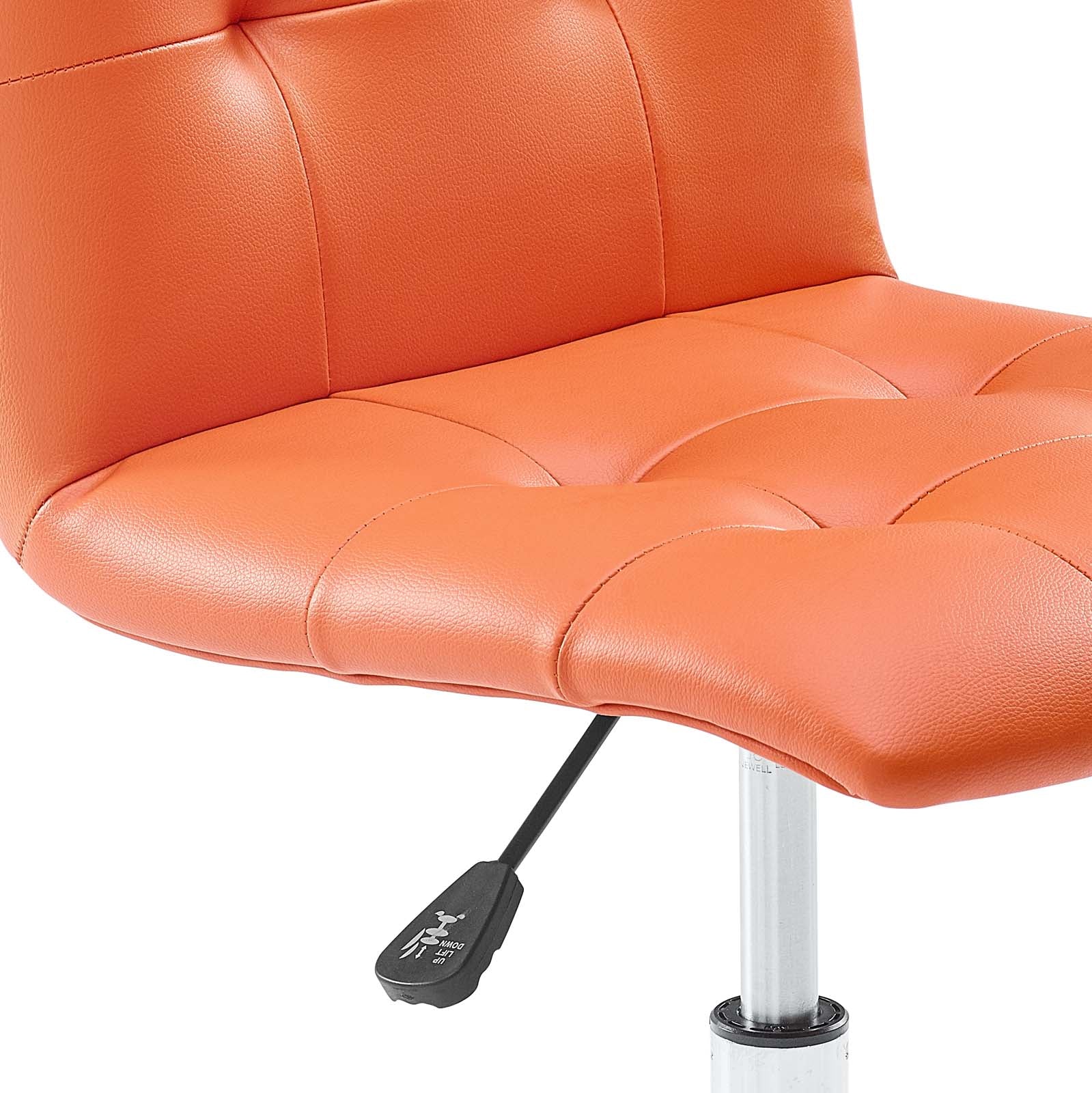 Modway Task Chairs - Prim Armless Mid Back Office Chair Orange