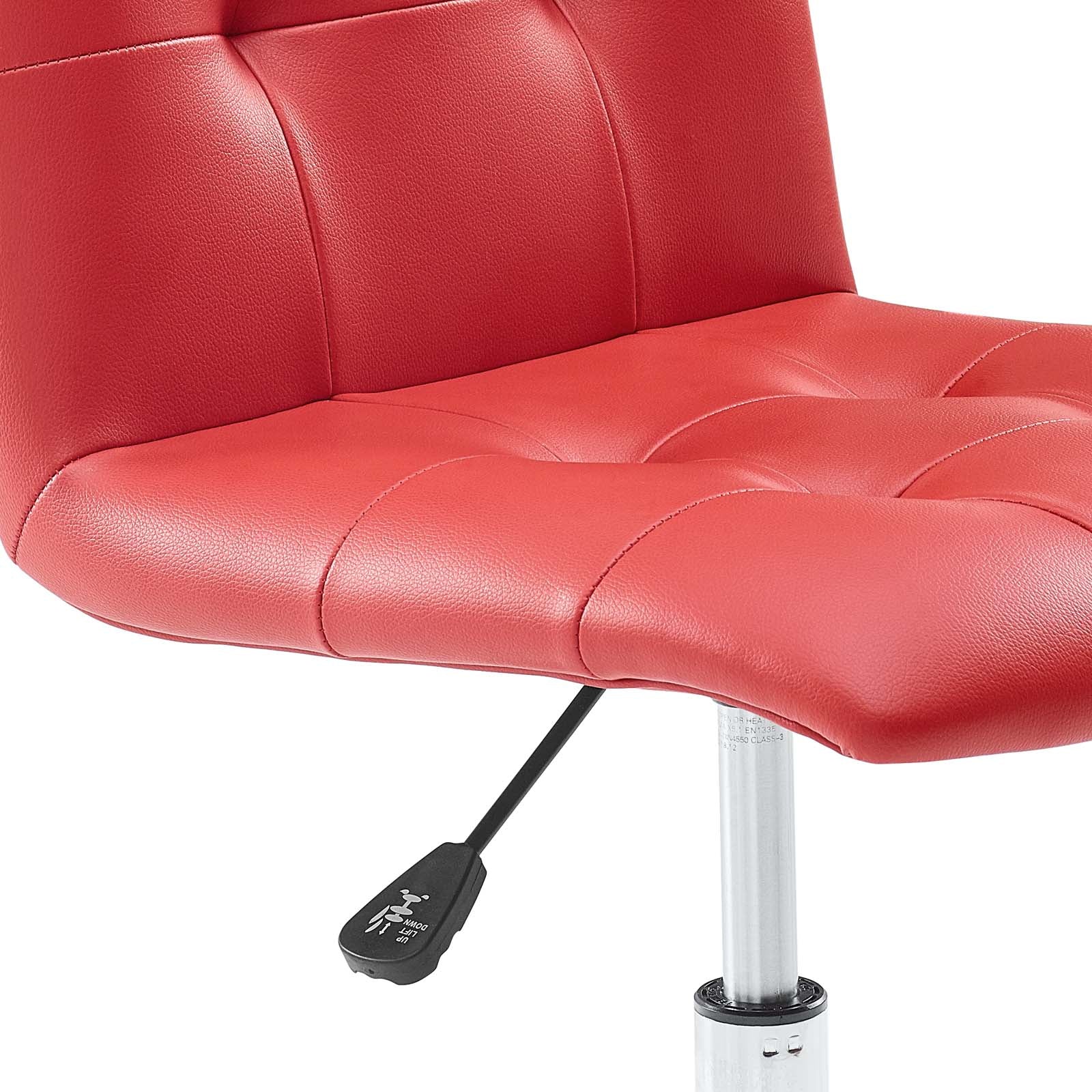 Modway Task Chairs - Prim Armless Mid Back Office Chair Red