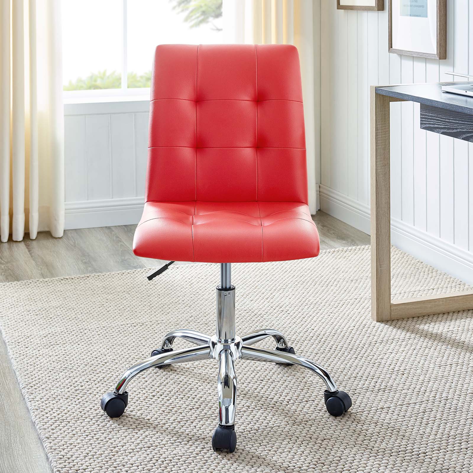 Modway Task Chairs - Prim Armless Mid Back Office Chair Red