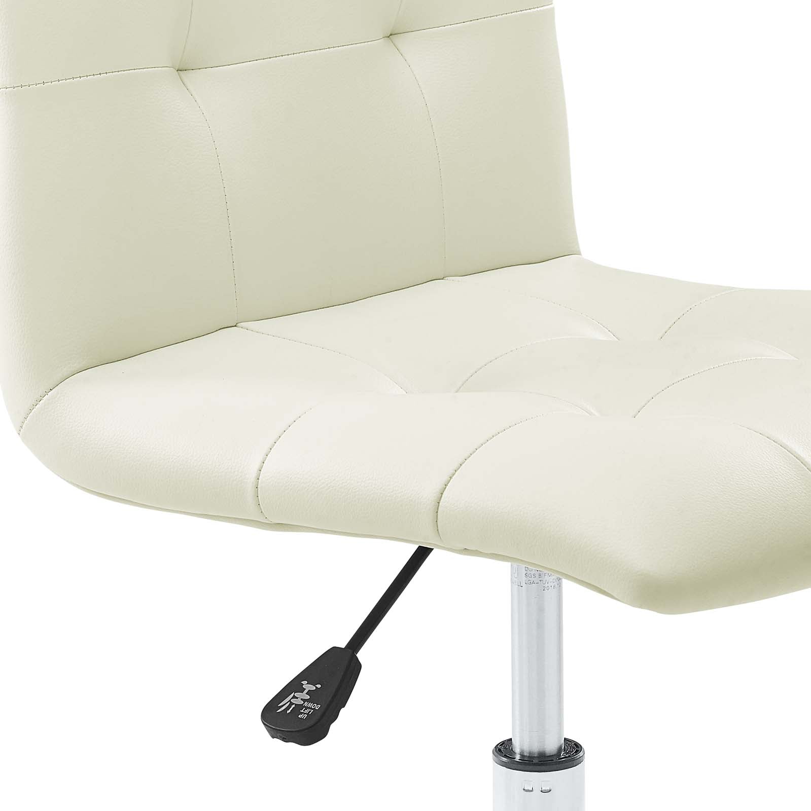 Modway Task Chairs - Prim Armless Mid Back Office Chair White