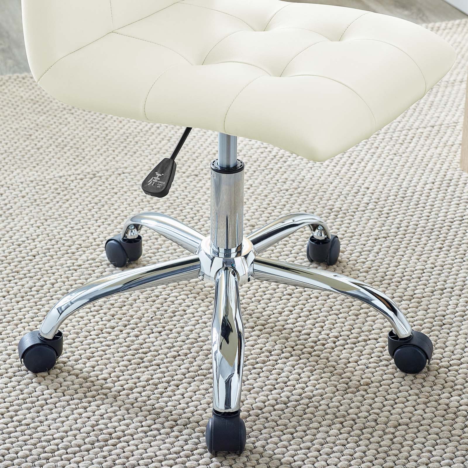 Modway Task Chairs - Prim Armless Mid Back Office Chair White