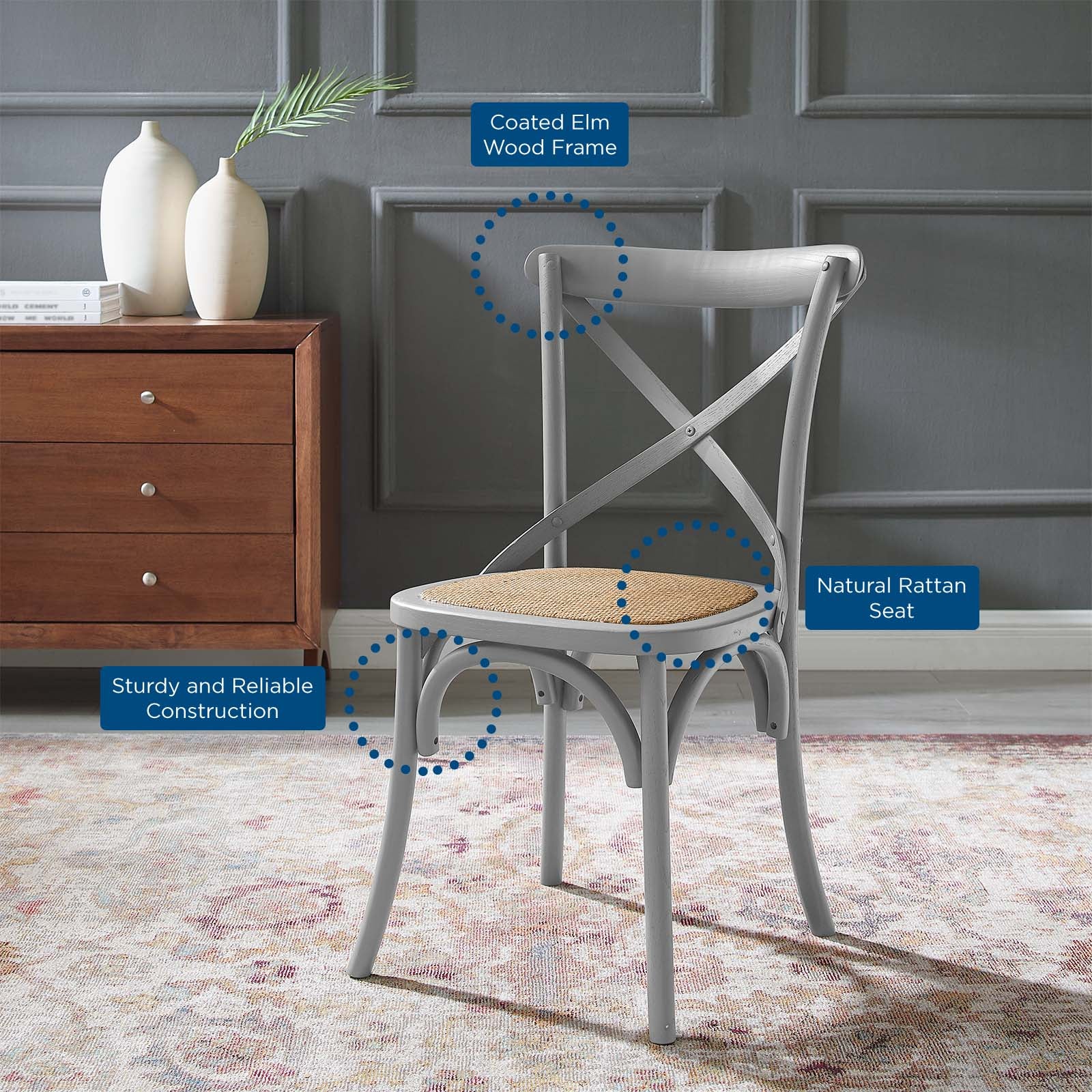 Modway Dining Chairs - Gear Dining Side Chair Light Gray