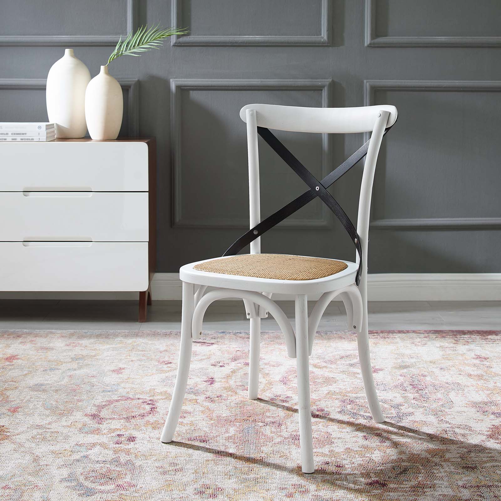 Modway Dining Chairs - Gear Dining Side Chair White Black