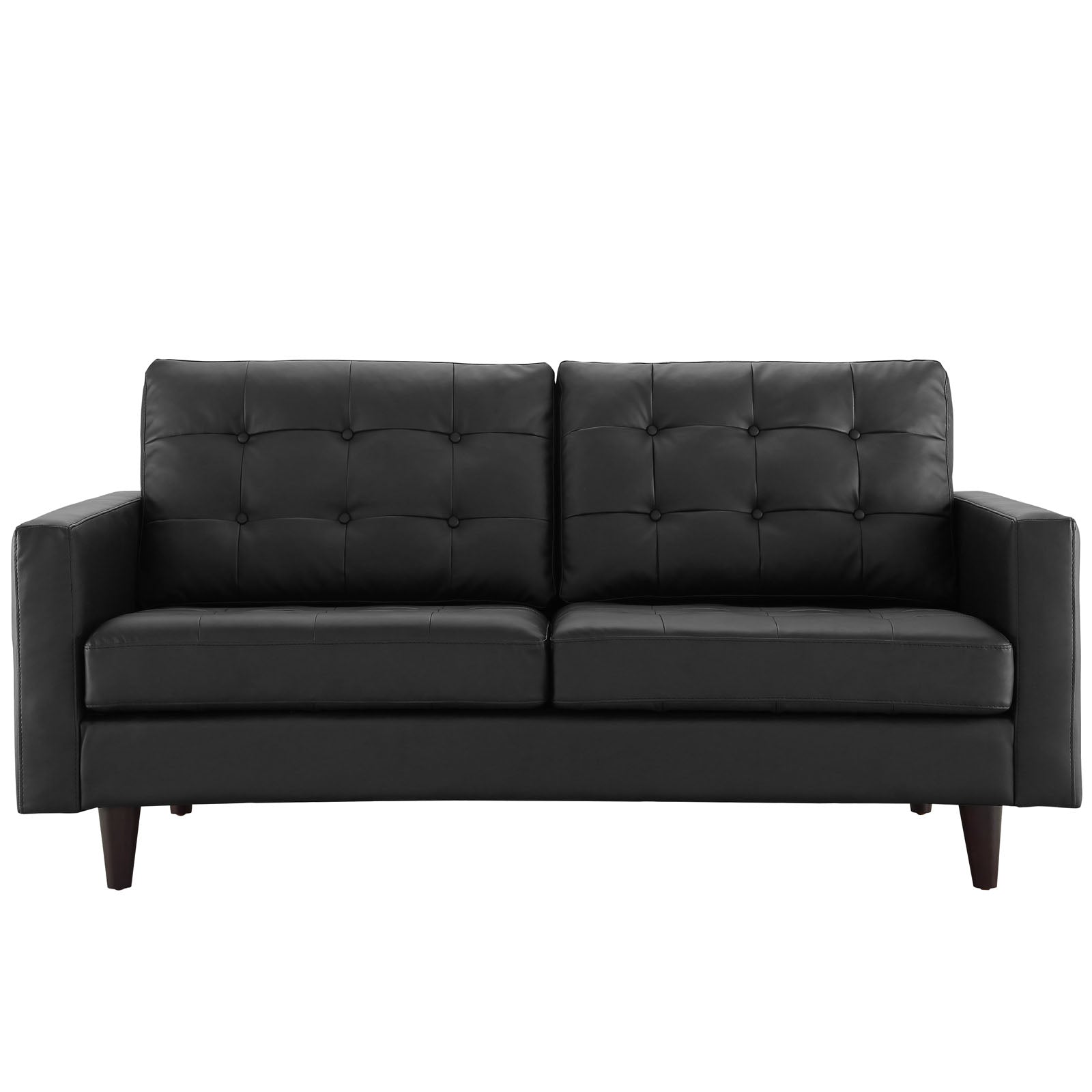 Modway Loveseats - Empress Bonded Leather Loveseat Black