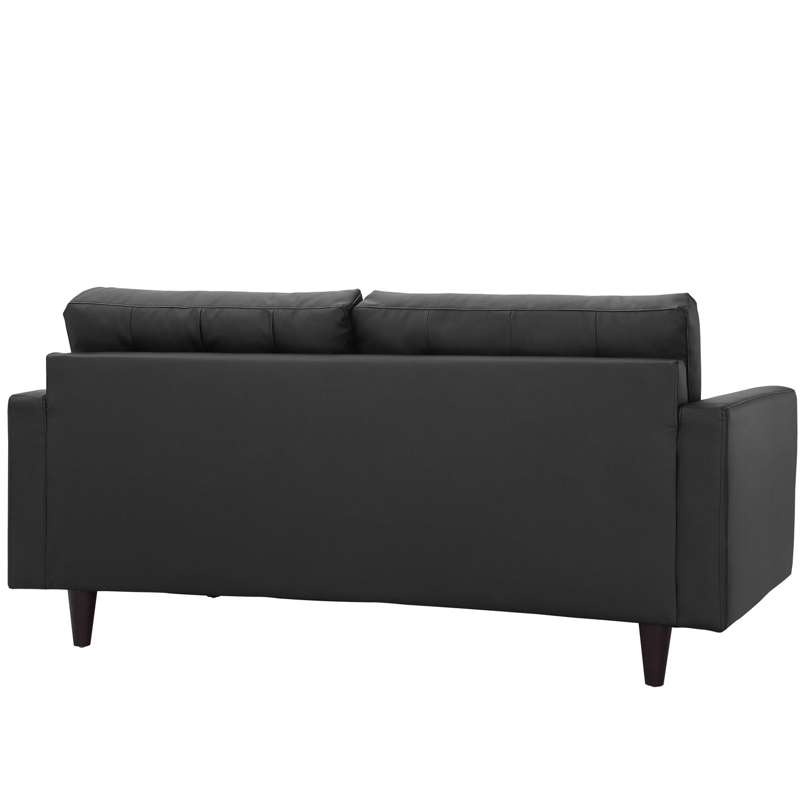 Modway Loveseats - Empress Bonded Leather Loveseat Black