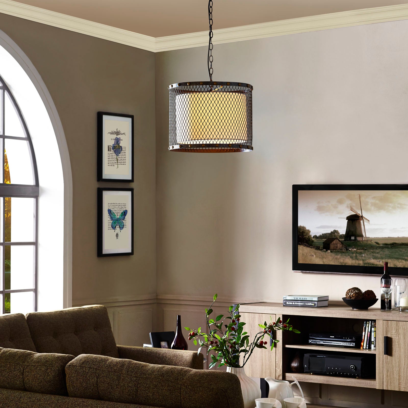 Modway Ceiling Lights - Fortune Chandelier Antique Silver
