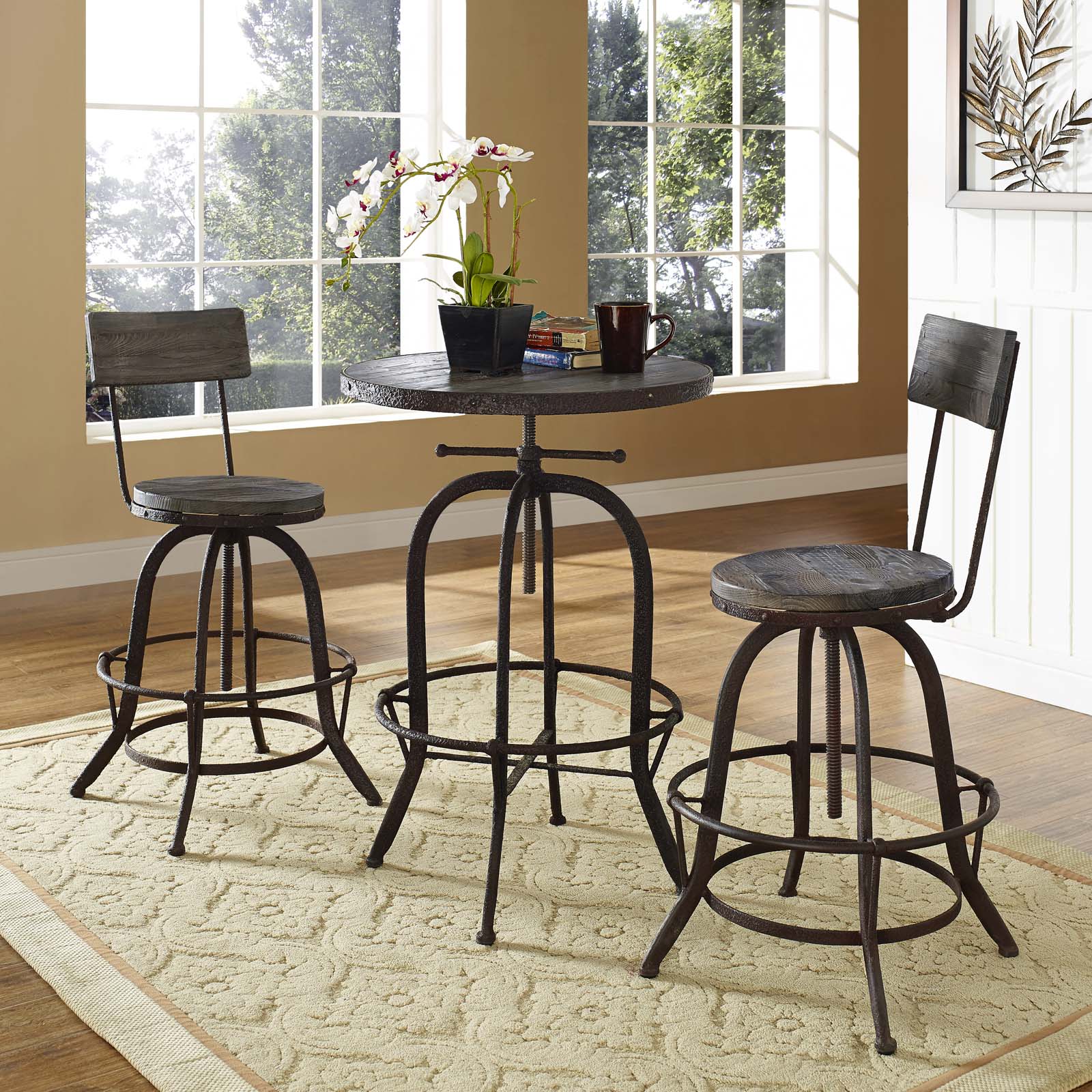 Modway Barstools - Procure Bar Stool Set of 2 Brown