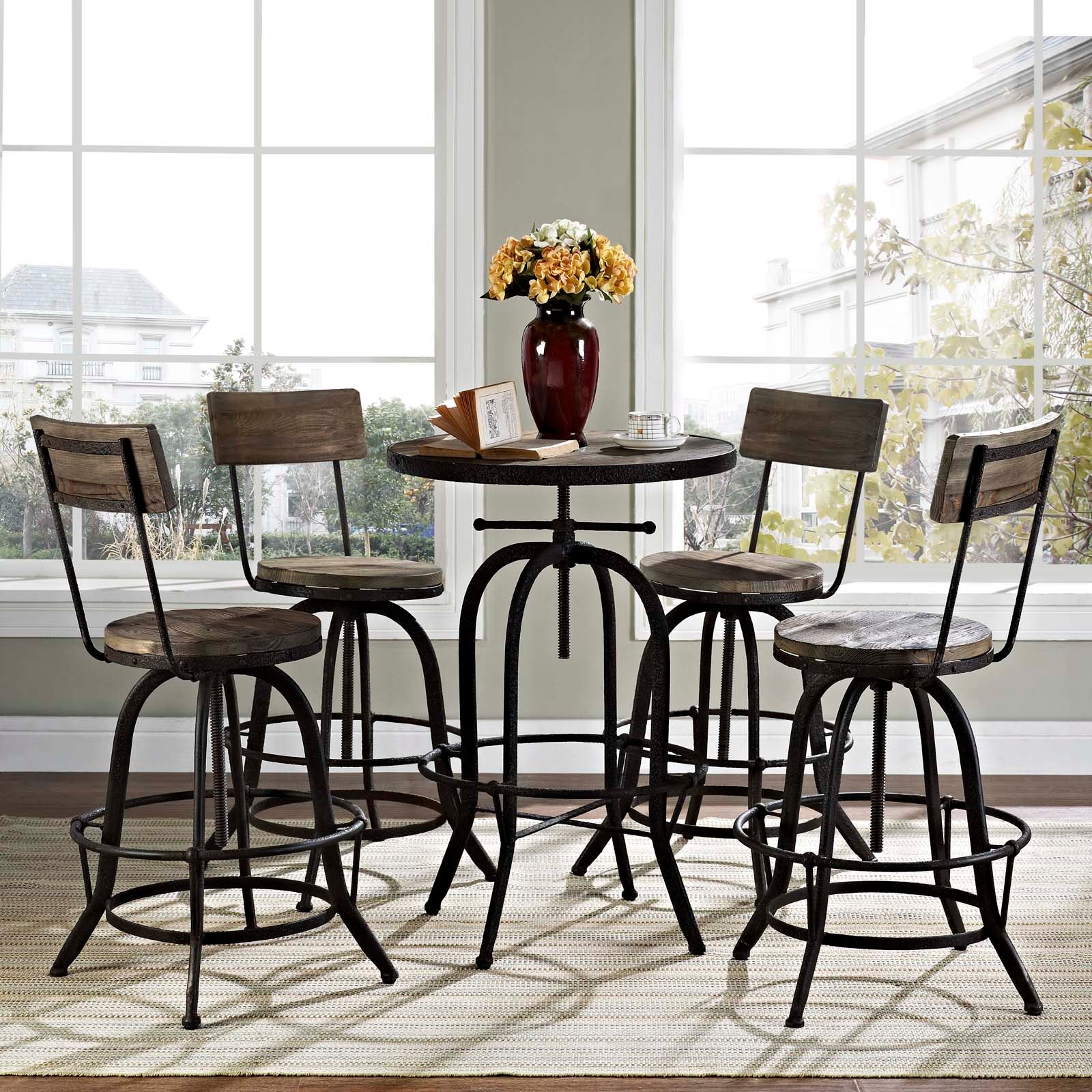 Modway Barstools - Procure Bar Stool Set of 4 Brown