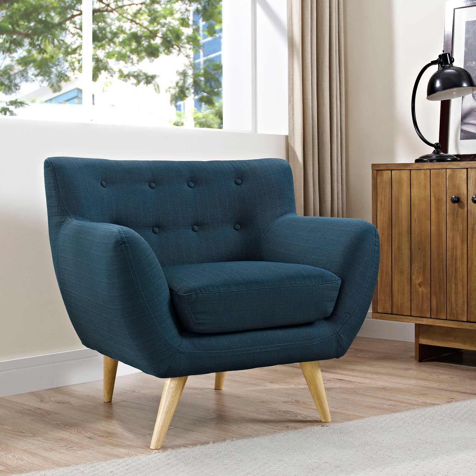 Modway Accent Chairs - Remark Fabric Armchair Azure