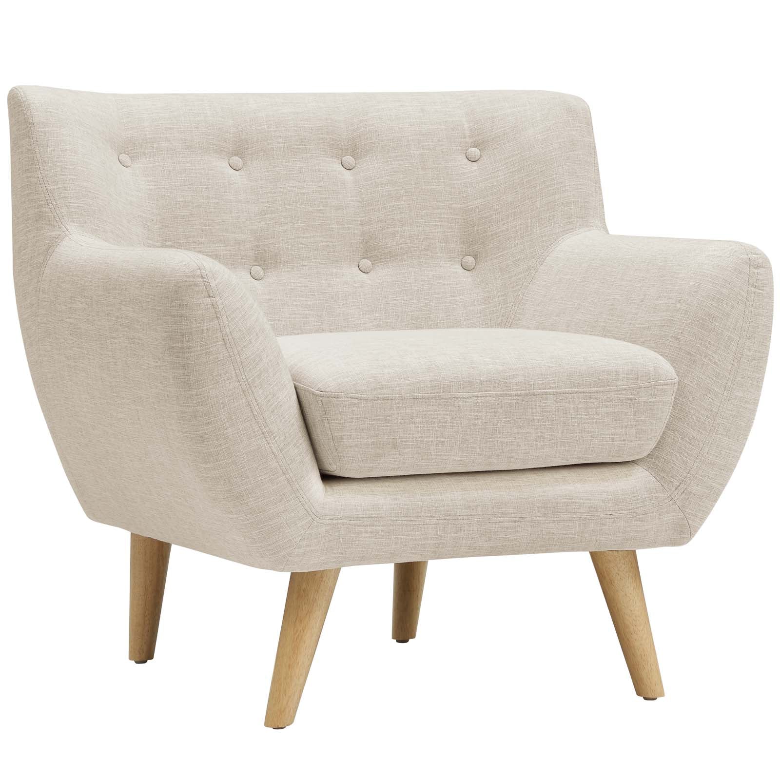Modway Accent Chairs - Remark Upholstered Fabric Armchair Beige