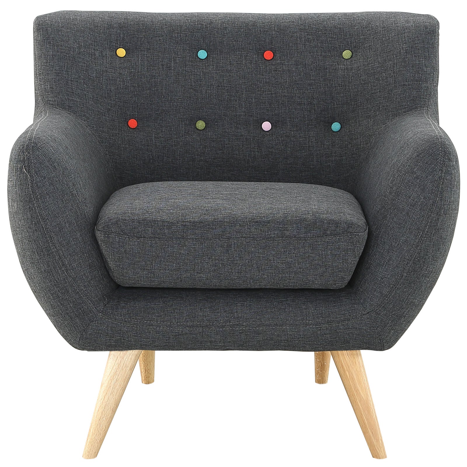 Modway Accent Chairs - Remark Upholstered Fabric Armchair Gray