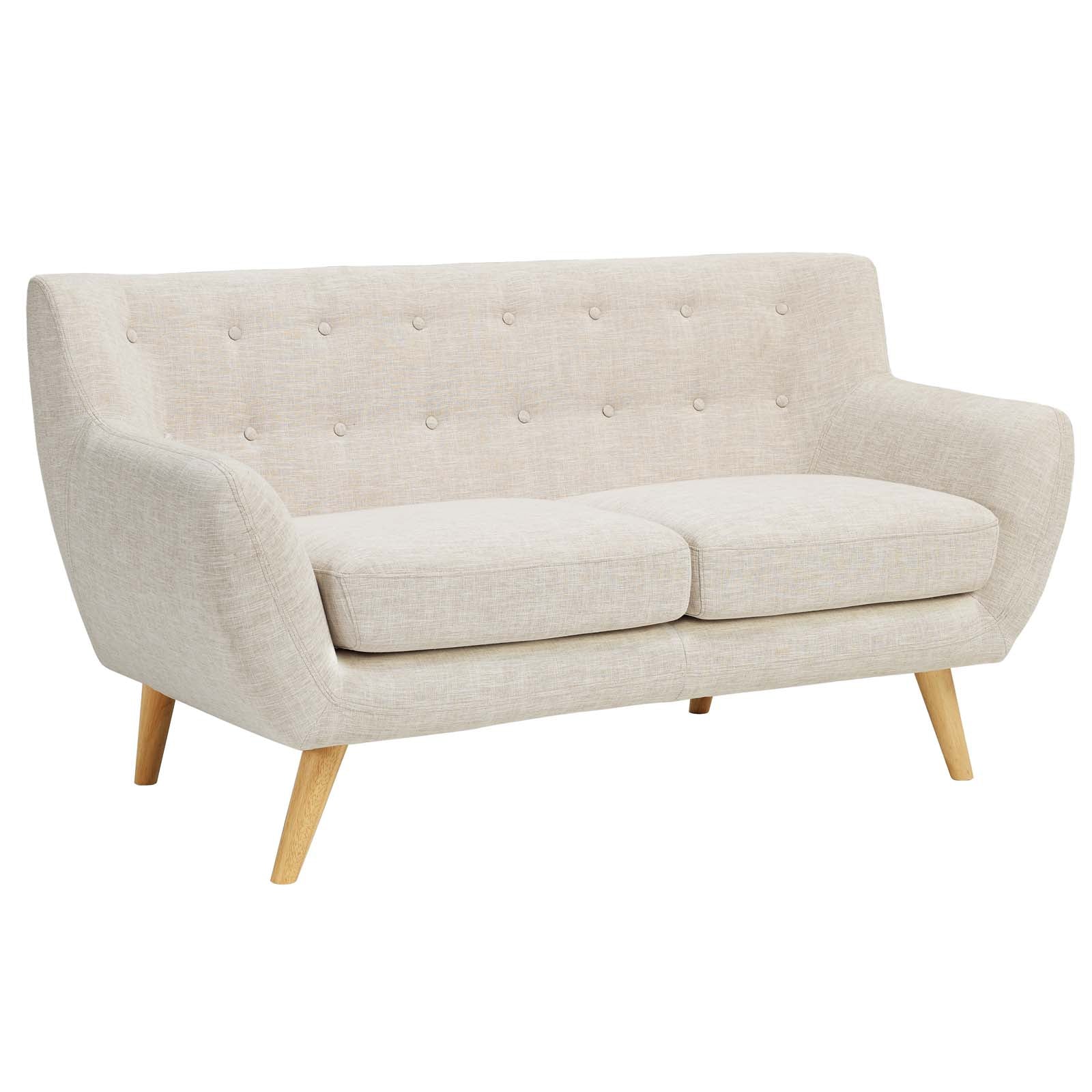 Modway Loveseats - Remark Upholstered Fabric Loveseat Beige