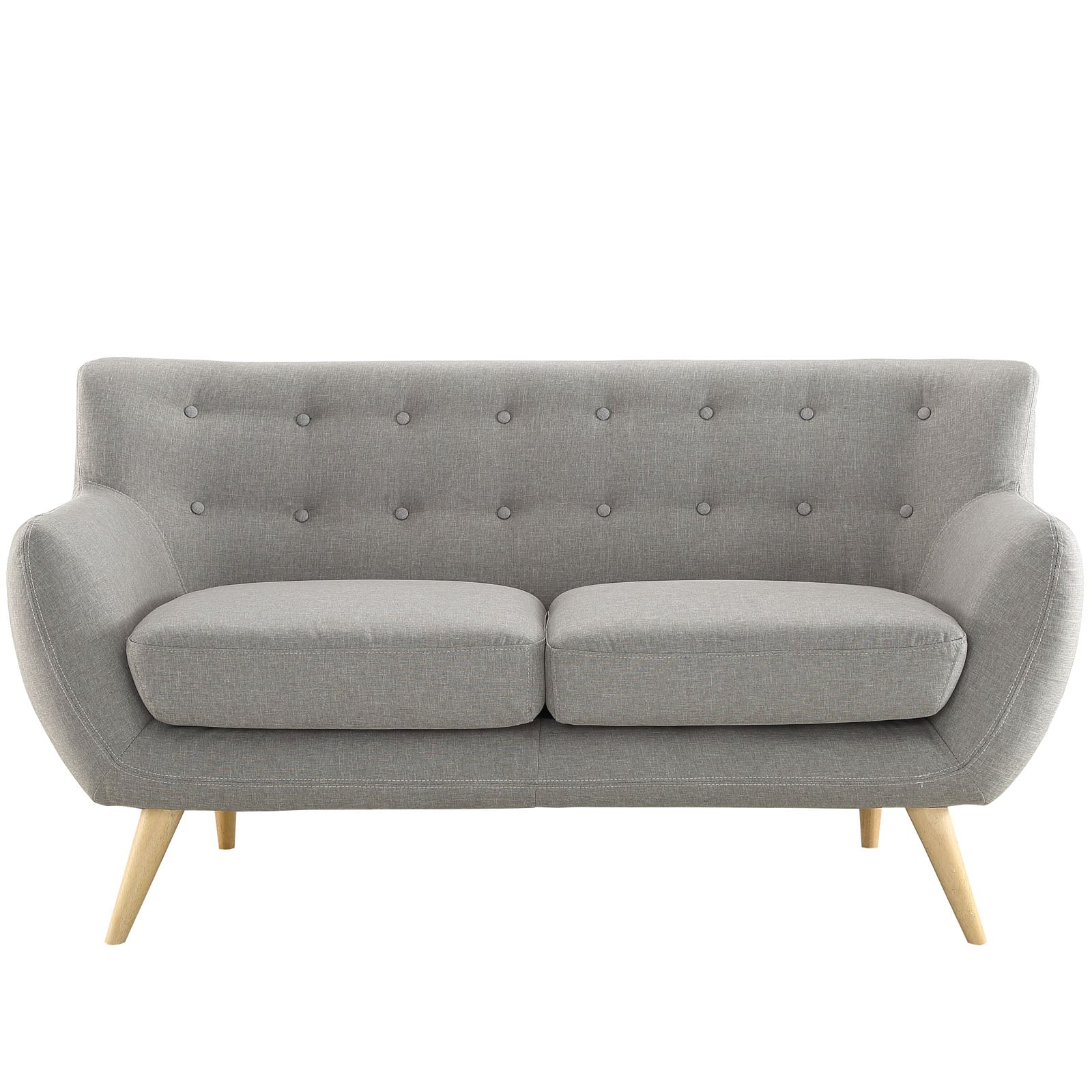 Modway Loveseats - Remark Upholstered Fabric Loveseat Light Gray