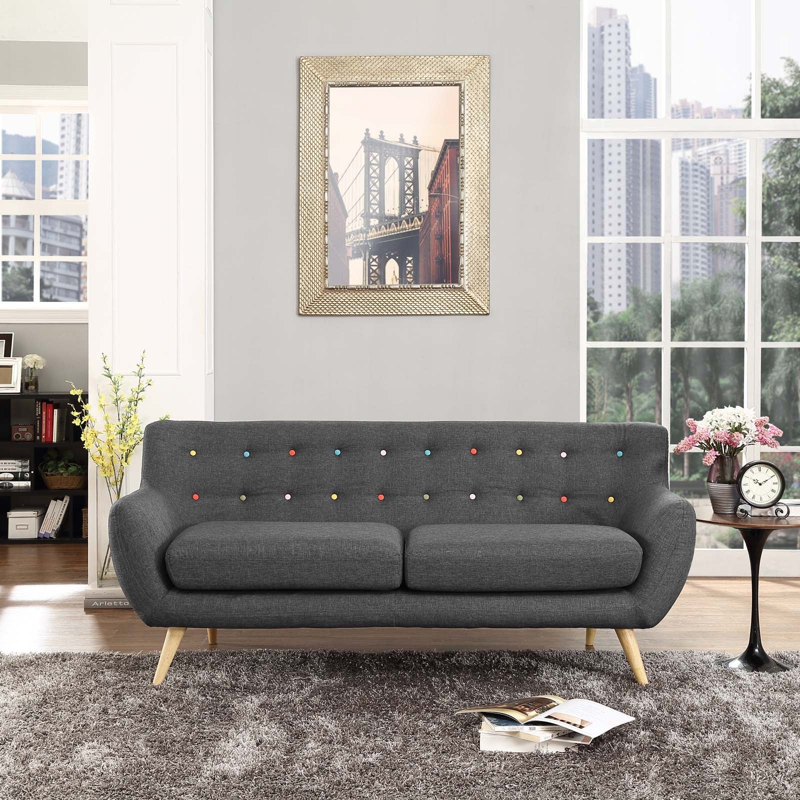 Modway Sofas & Couches - Remark Upholstered Fabric Sofa Gray
