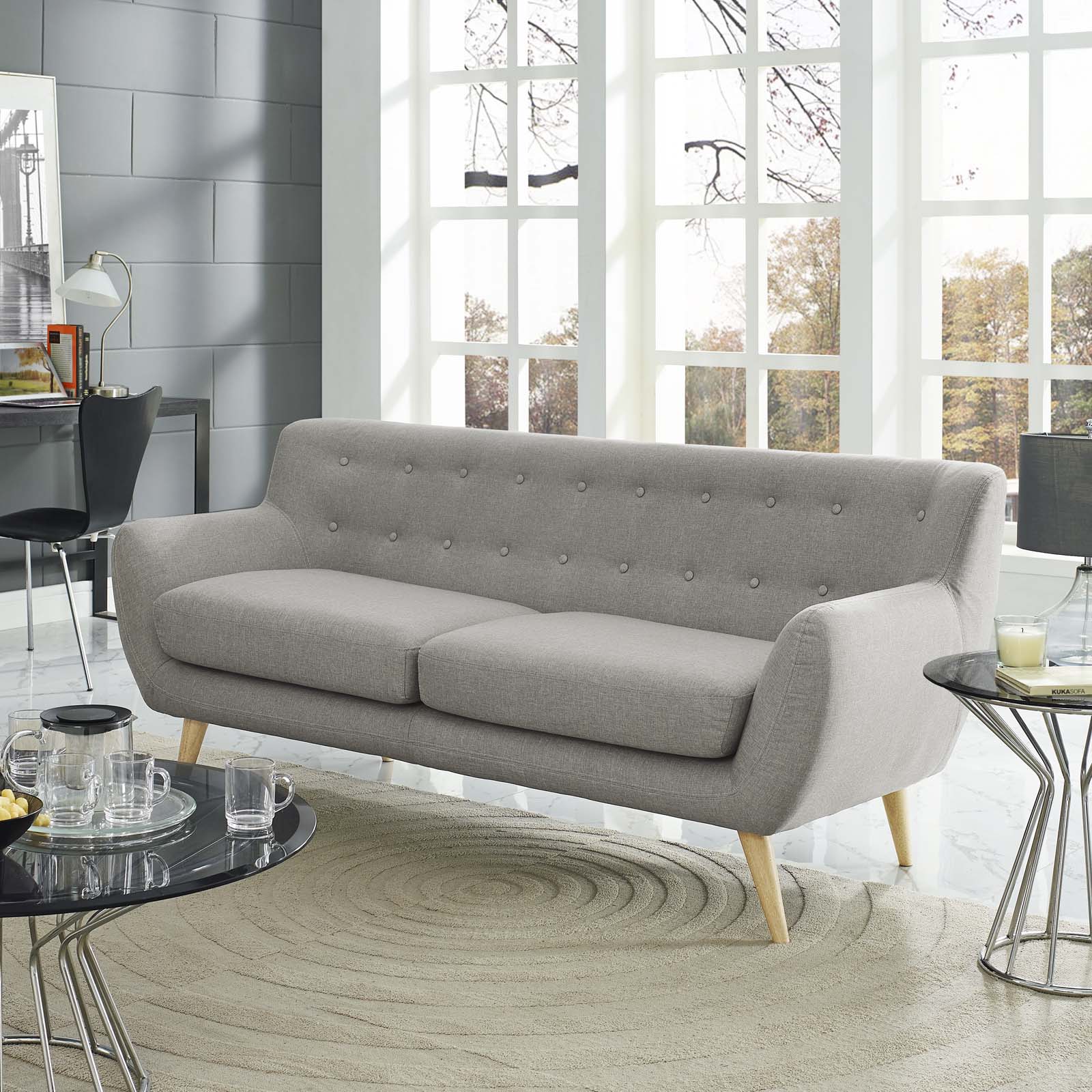 Modway Sofas & Couches - Remark Upholstered Fabric Sofa Light Gray
