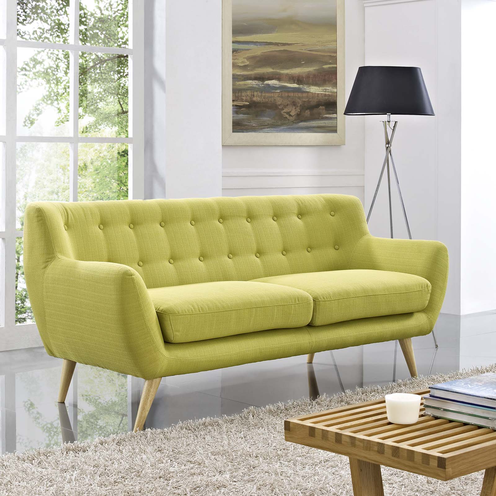 Modway Sofas & Couches - Remark Upholstered Fabric Sofa Wheatgrass