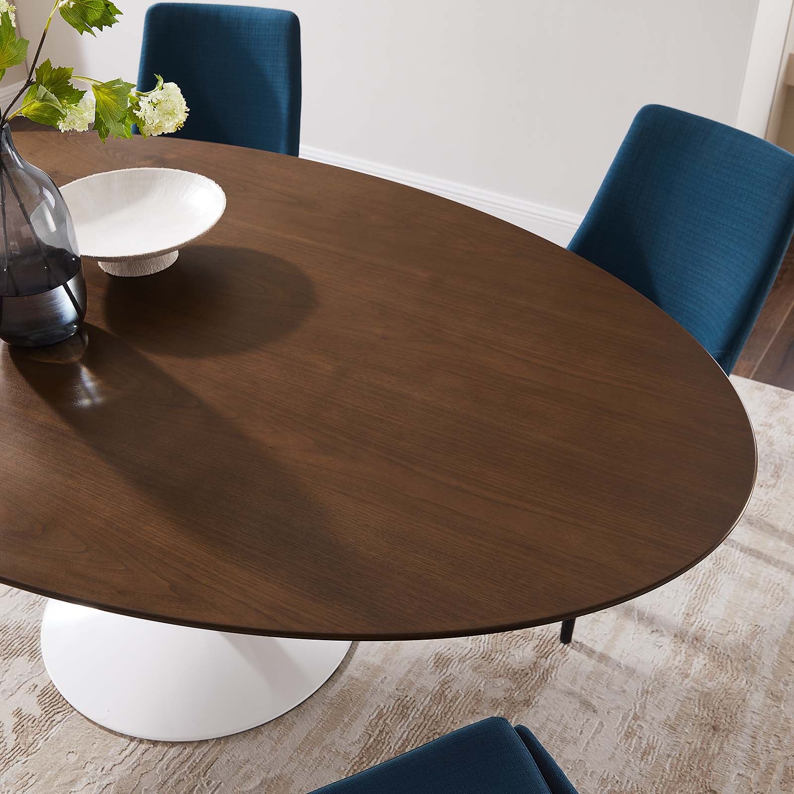 Modway Dining Tables - Lippa 78" Oval Wood Dining Table Walnut