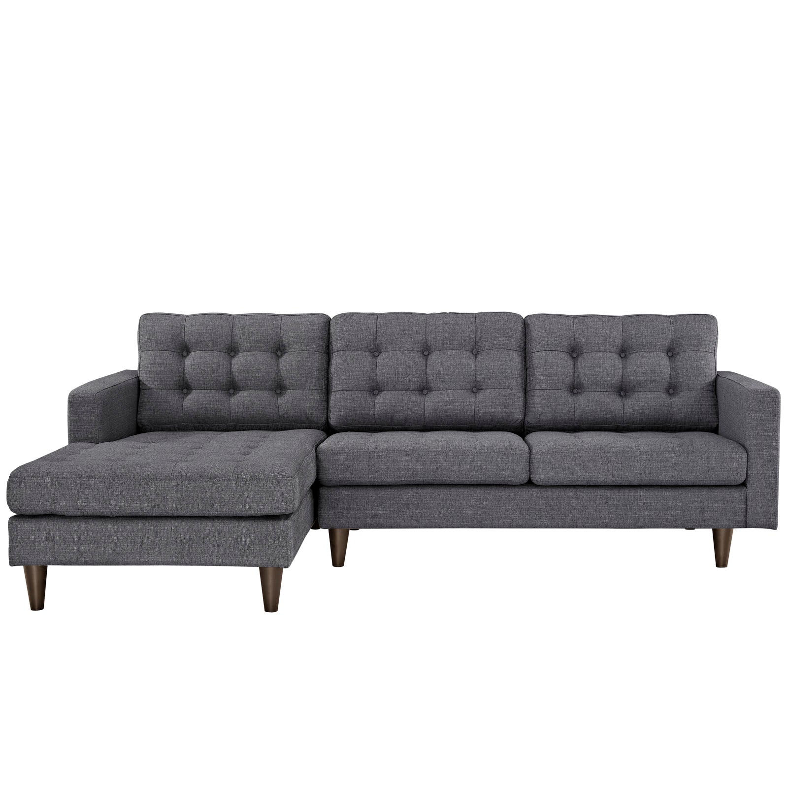 Modway Sectional Sofas - Empress Left-Extended Upholstered Fabric Sectional Sofa Gray