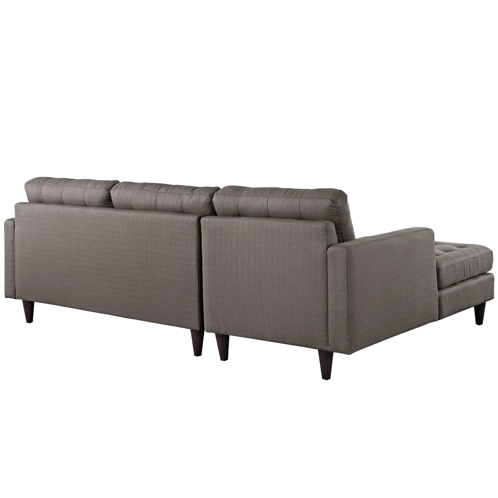 Modway Sectional Sofas - Empress Left Facing Upholstered Fabric Sectional Sofa Granite