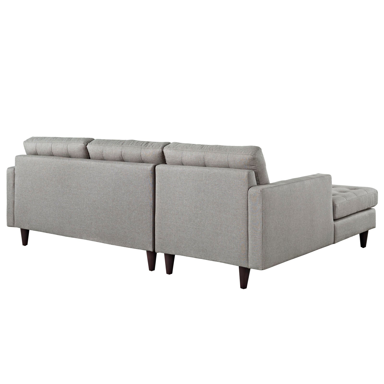 Modway Sectional Sofas - Empress Left-Facing Upholstered Fabric Sectional Sofa Light Gray