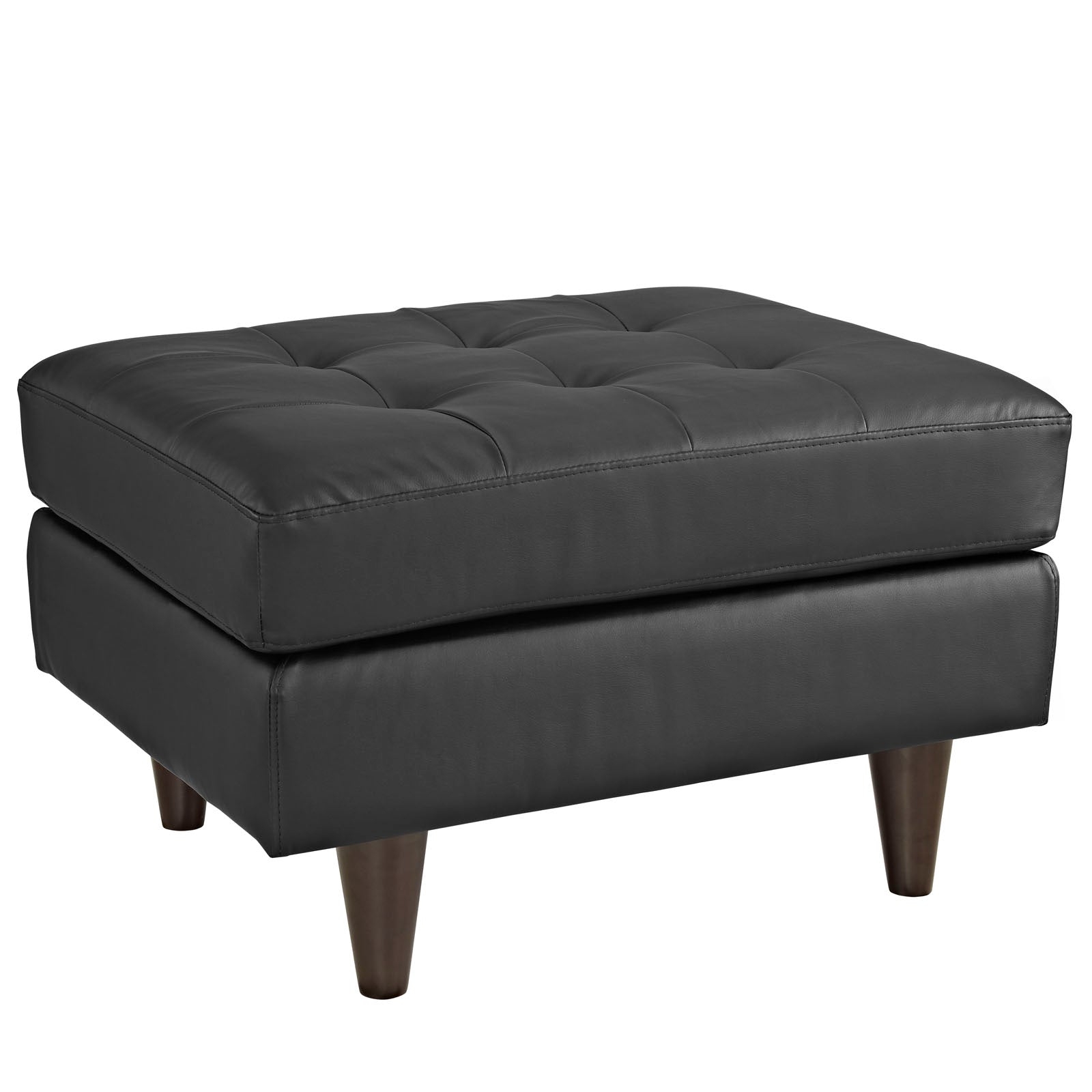 Modway Ottomans & Stools - Empress Bonded Leather Ottoman Black