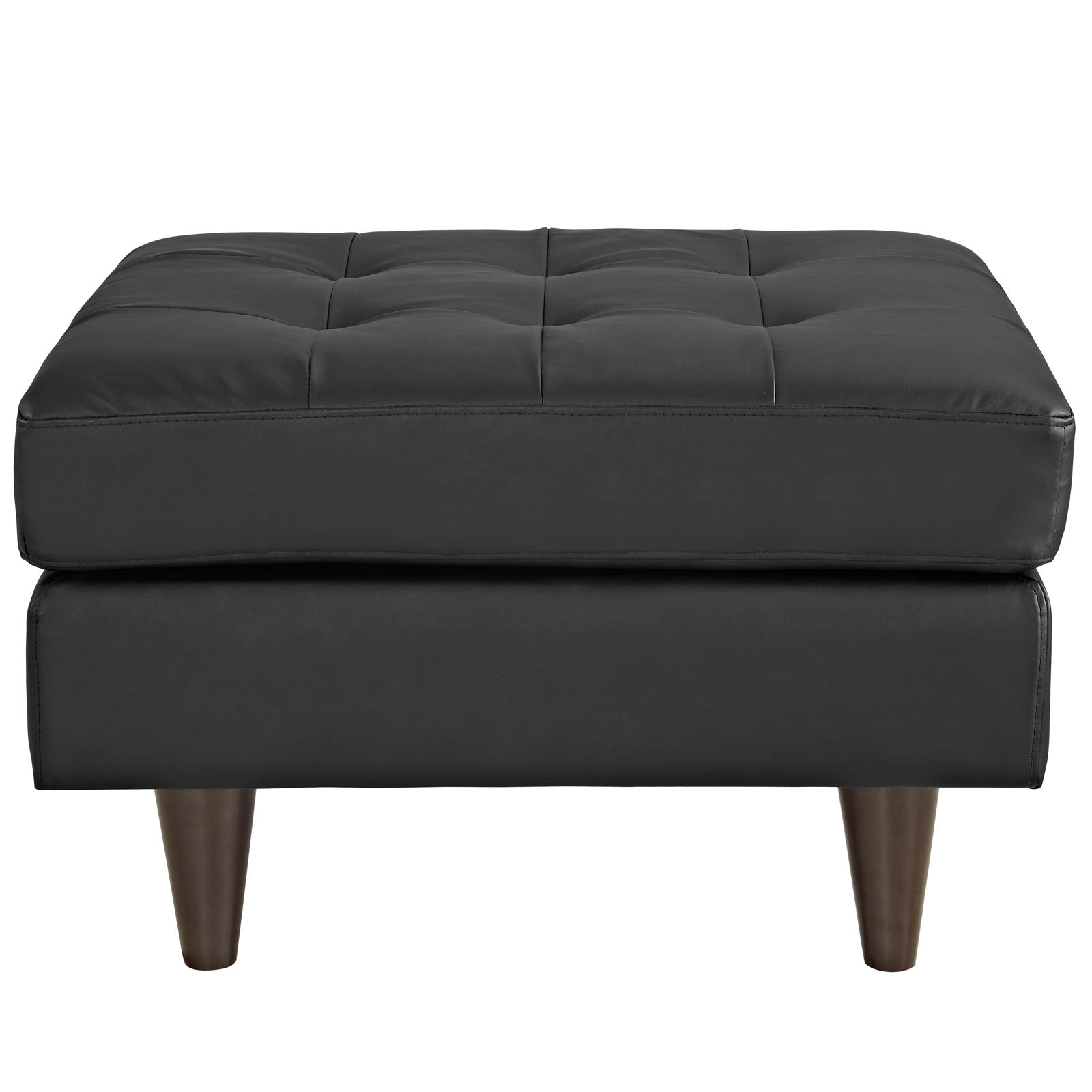 Modway Ottomans & Stools - Empress Bonded Leather Ottoman Black