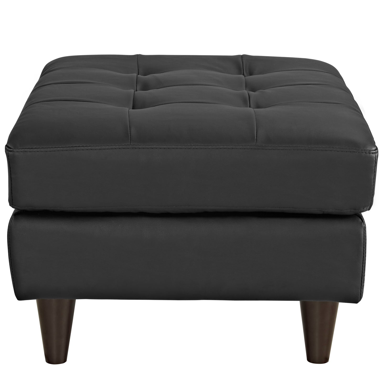 Modway Ottomans & Stools - Empress Bonded Leather Ottoman Black