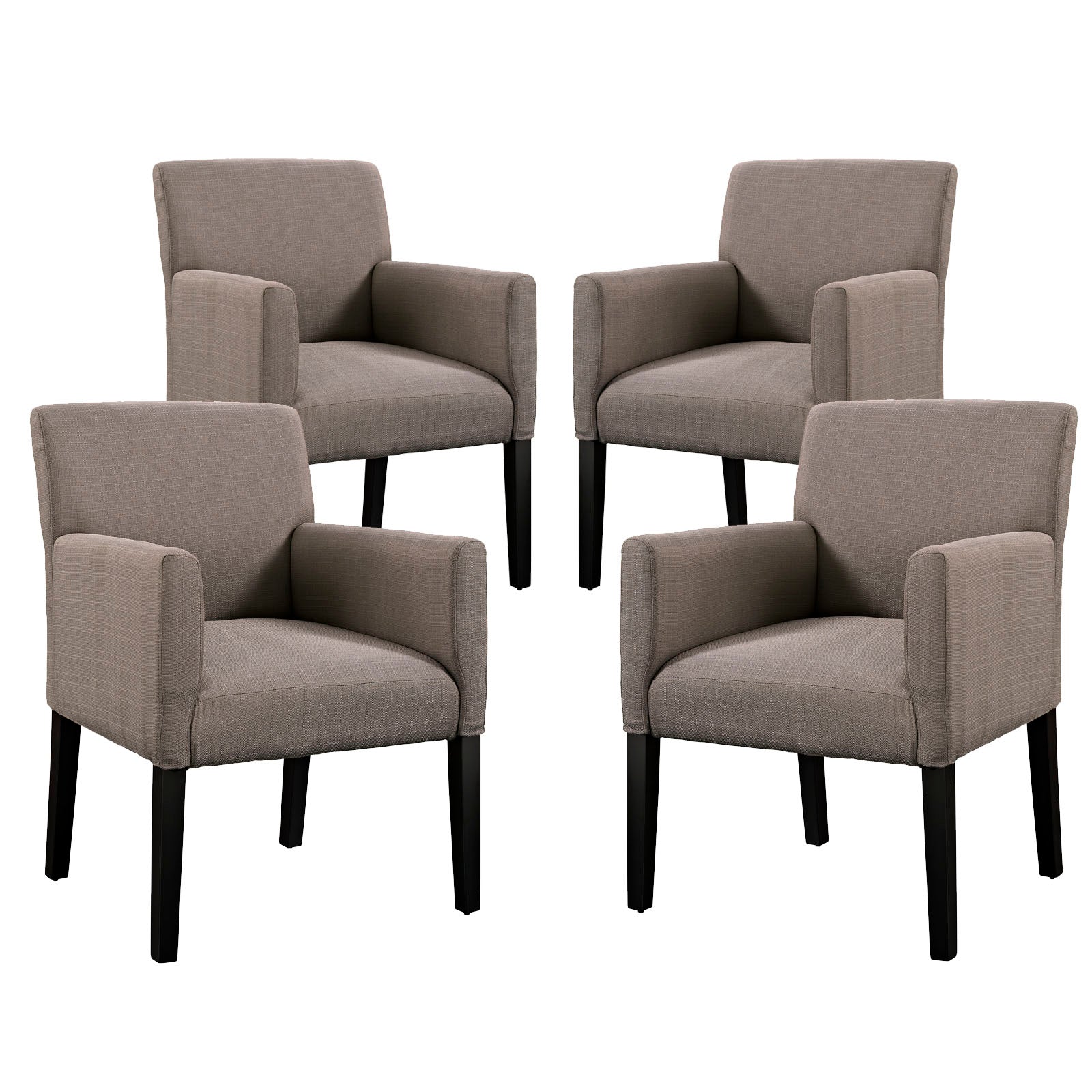 Modway Accent Chairs - Chloe Armchair Gray ( Set of 4 )