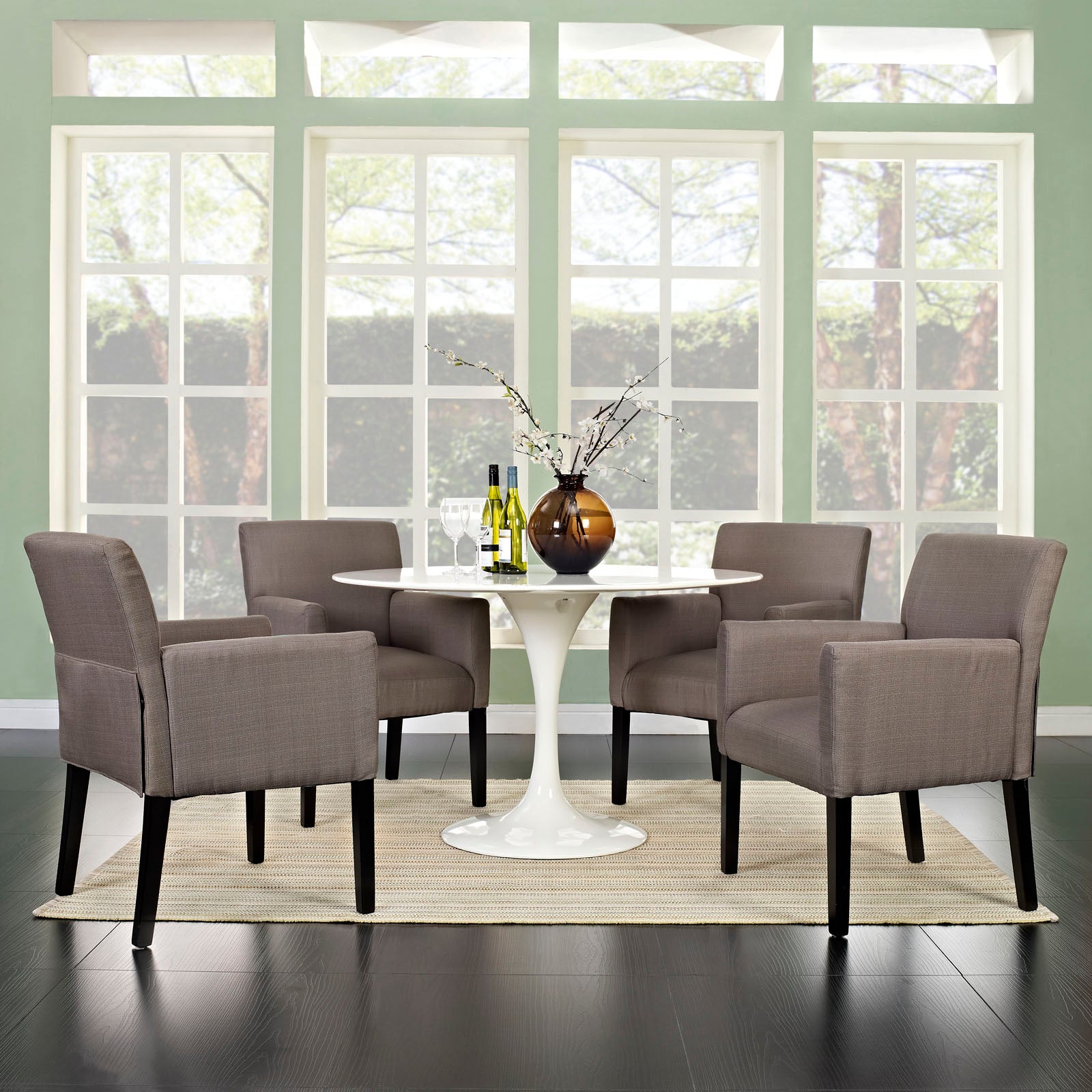 Modway Accent Chairs - Chloe Armchair Gray ( Set of 4 )