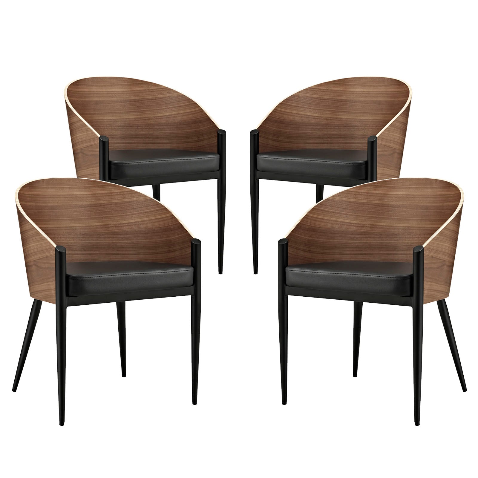 Modway Dining Chairs - Cooper Dining Chair Walnut (Set Of 4)
