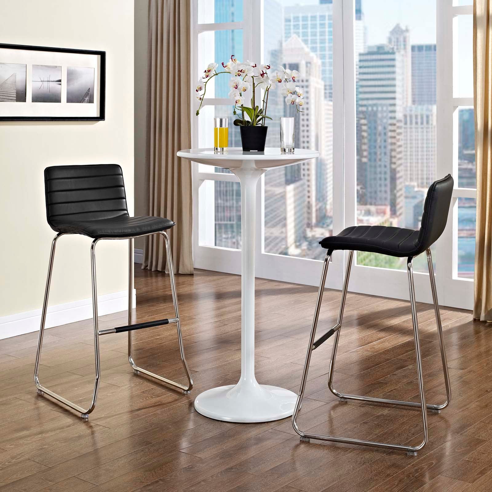 Modway Barstools - Dive Bar Stool Black (Set of 2)