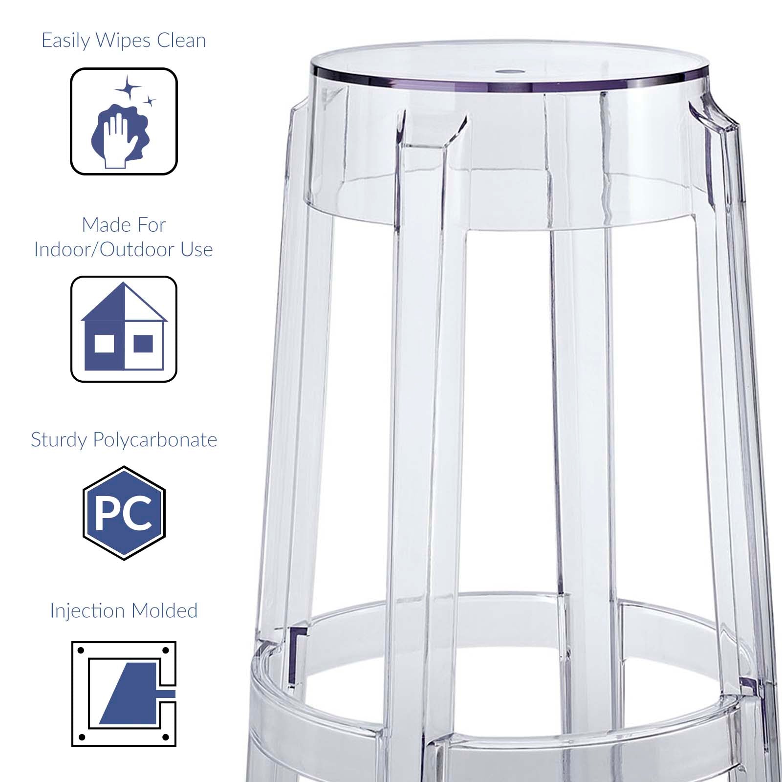 Modway Barstools - Casper Bar Stool Clear