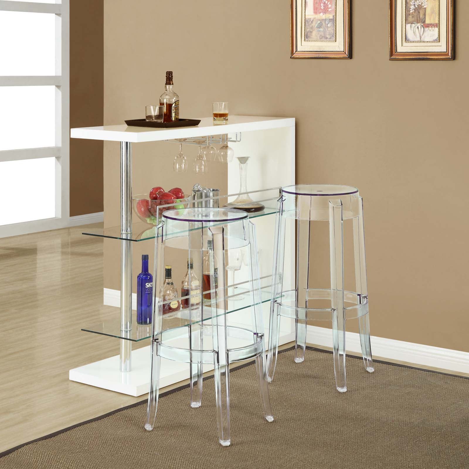 Modway Barstools - Casper Bar Stool Clear