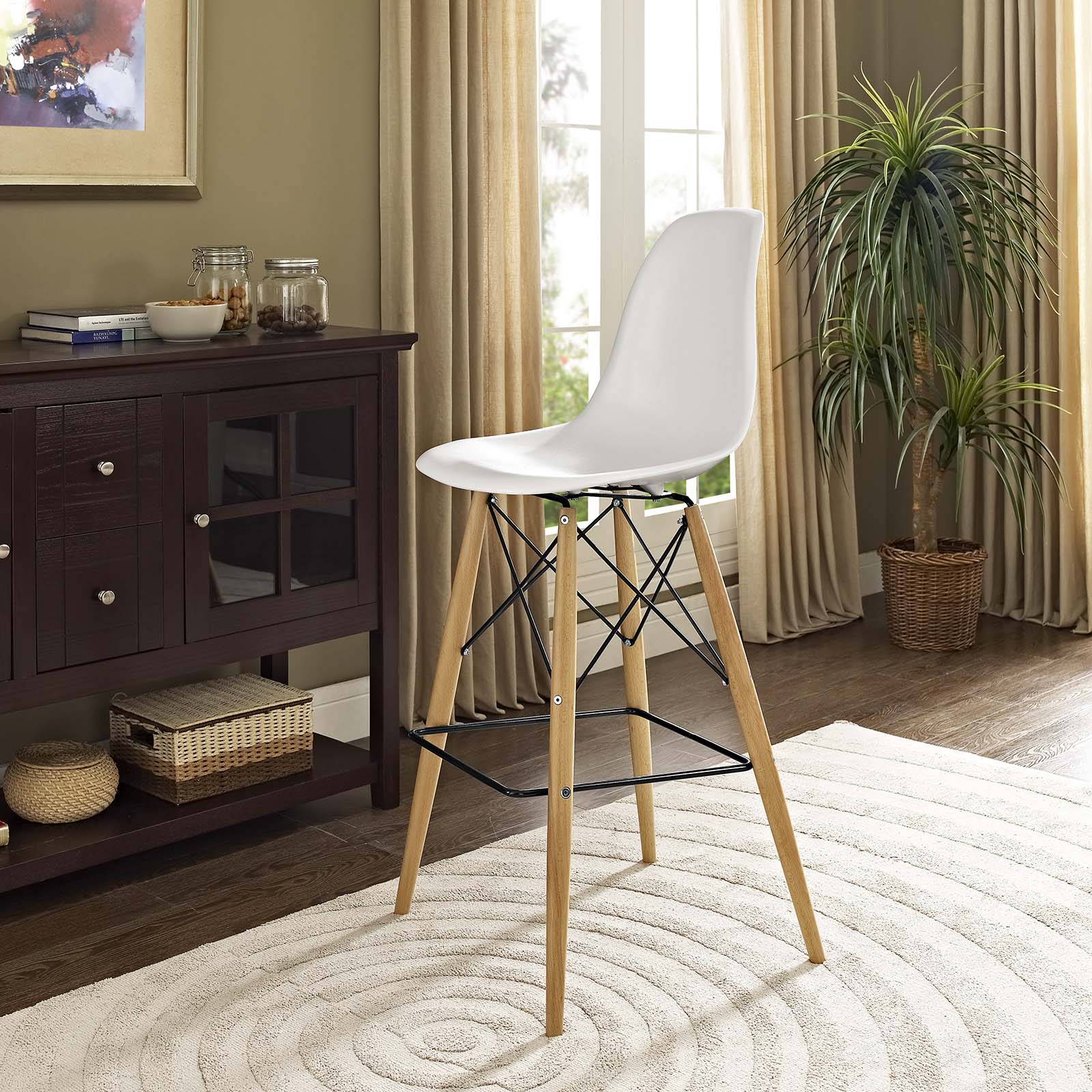Modway Barstools - Pyramid Bar Stool White