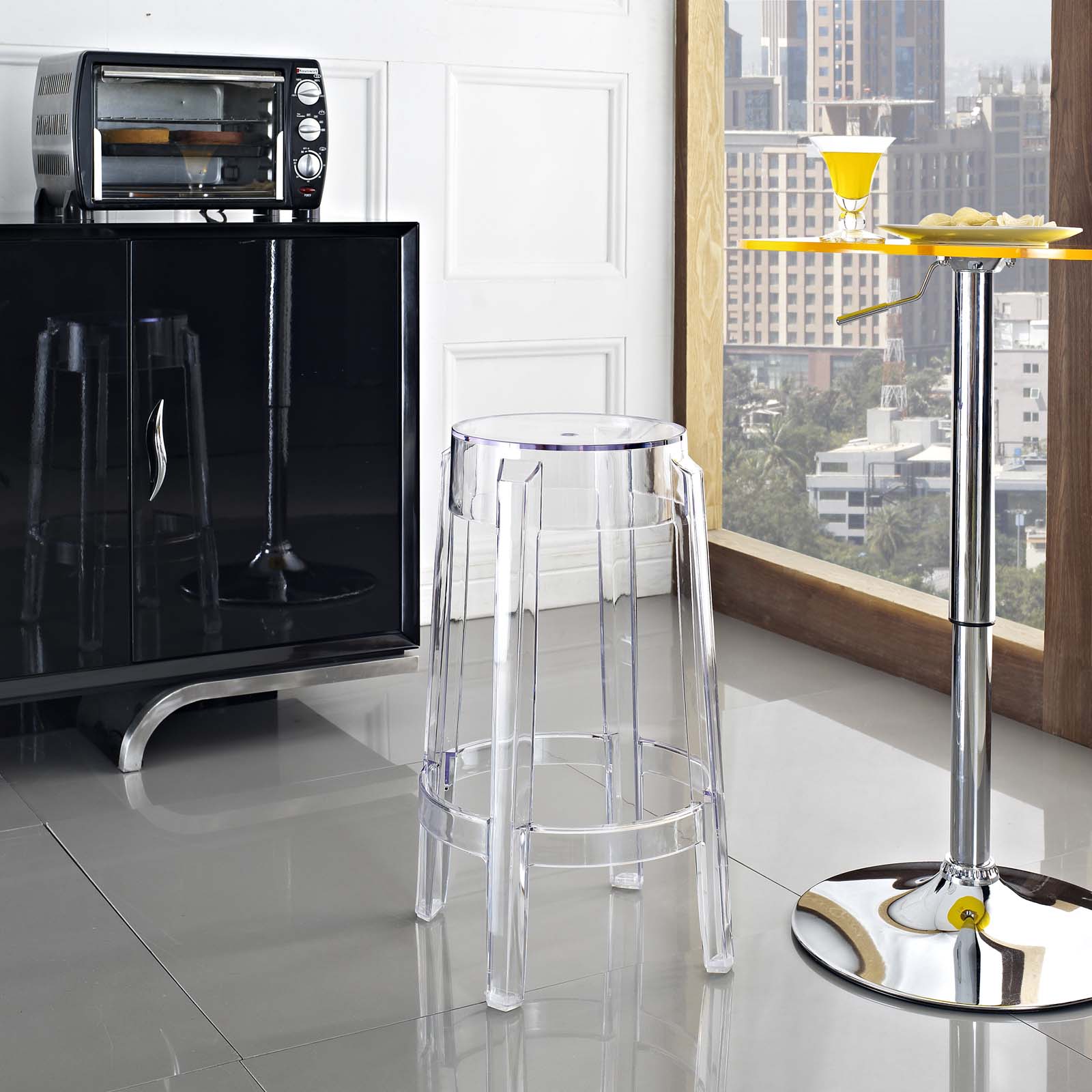 Modway Barstools - Casper Counter Stool Clear