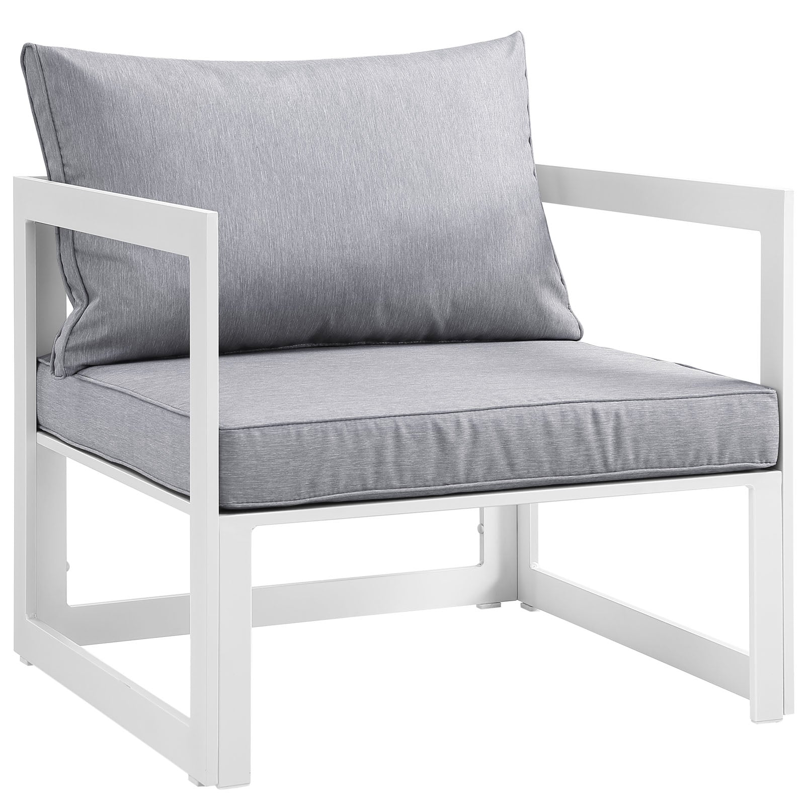 Modway Outdoor Conversation Sets - Fortuna 3 Piece Outdoor Patio Sectional Sofa Set White Gray