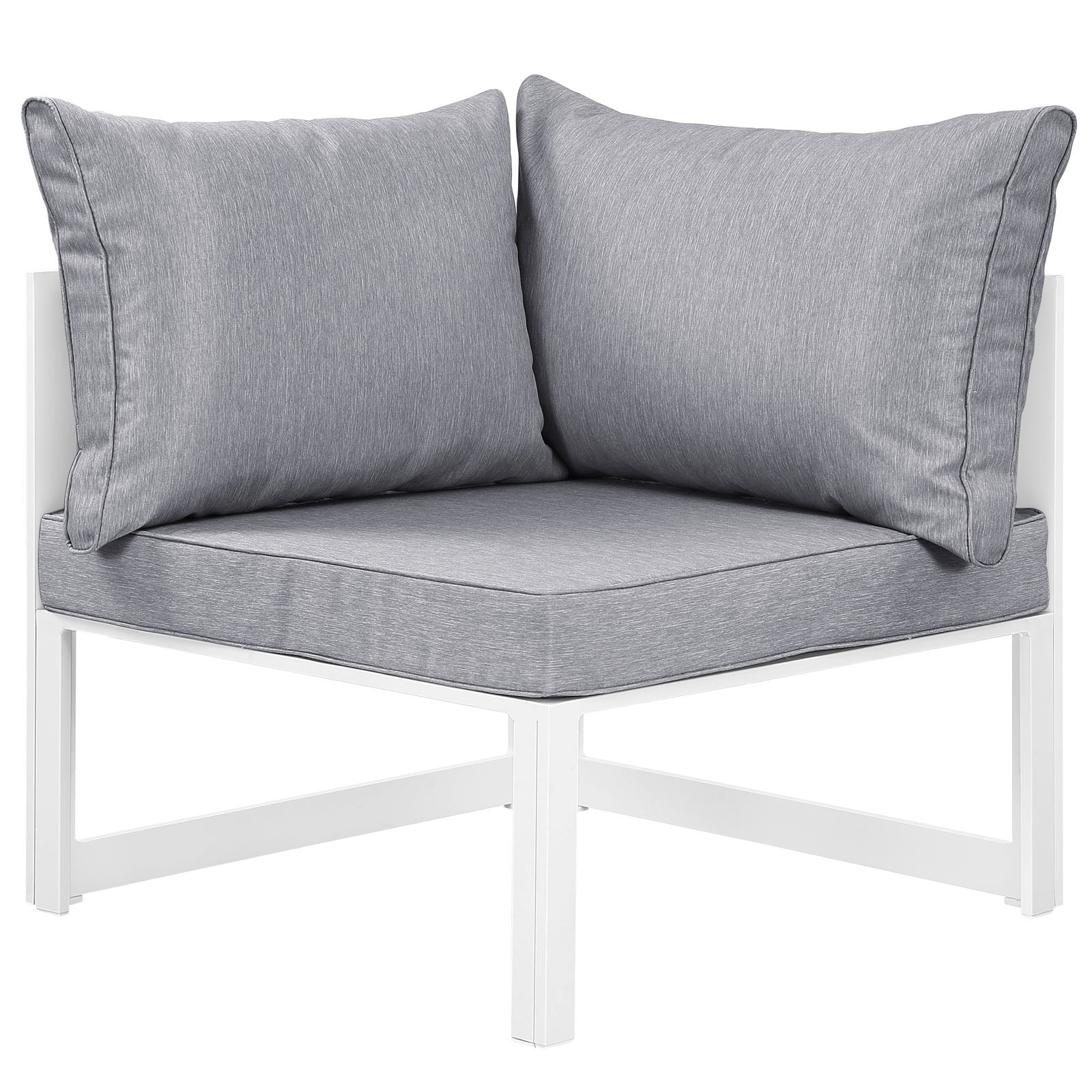 Modway Outdoor Conversation Sets - Fortuna 6 Piece Outdoor 90"W Patio Sectional Sofa Set White Gray