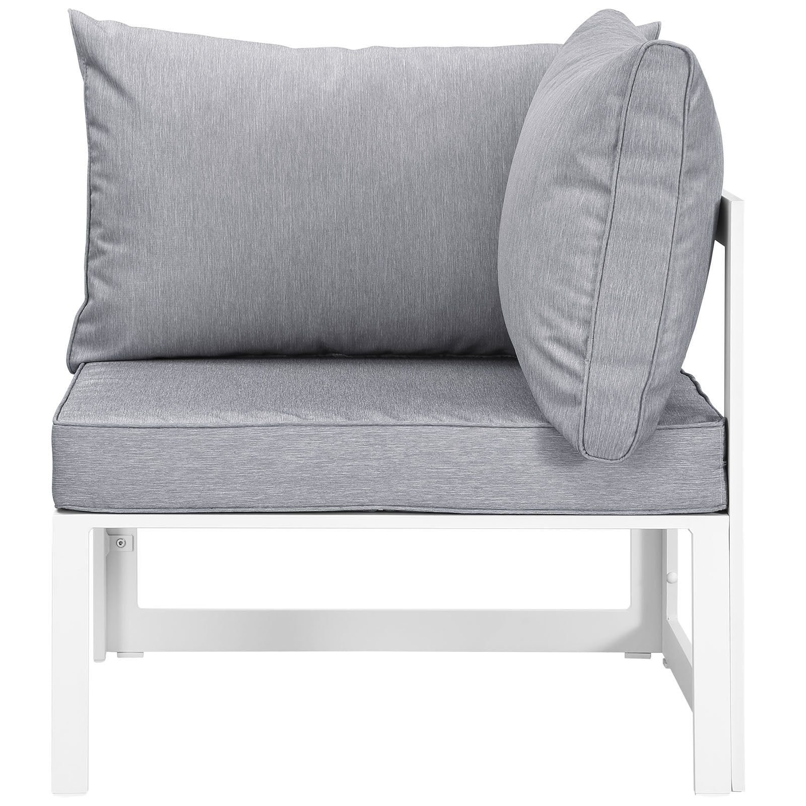 Modway Outdoor Conversation Sets - Fortuna 7 Piece Outdoor 120"W Patio Sectional Sofa Set White Gray