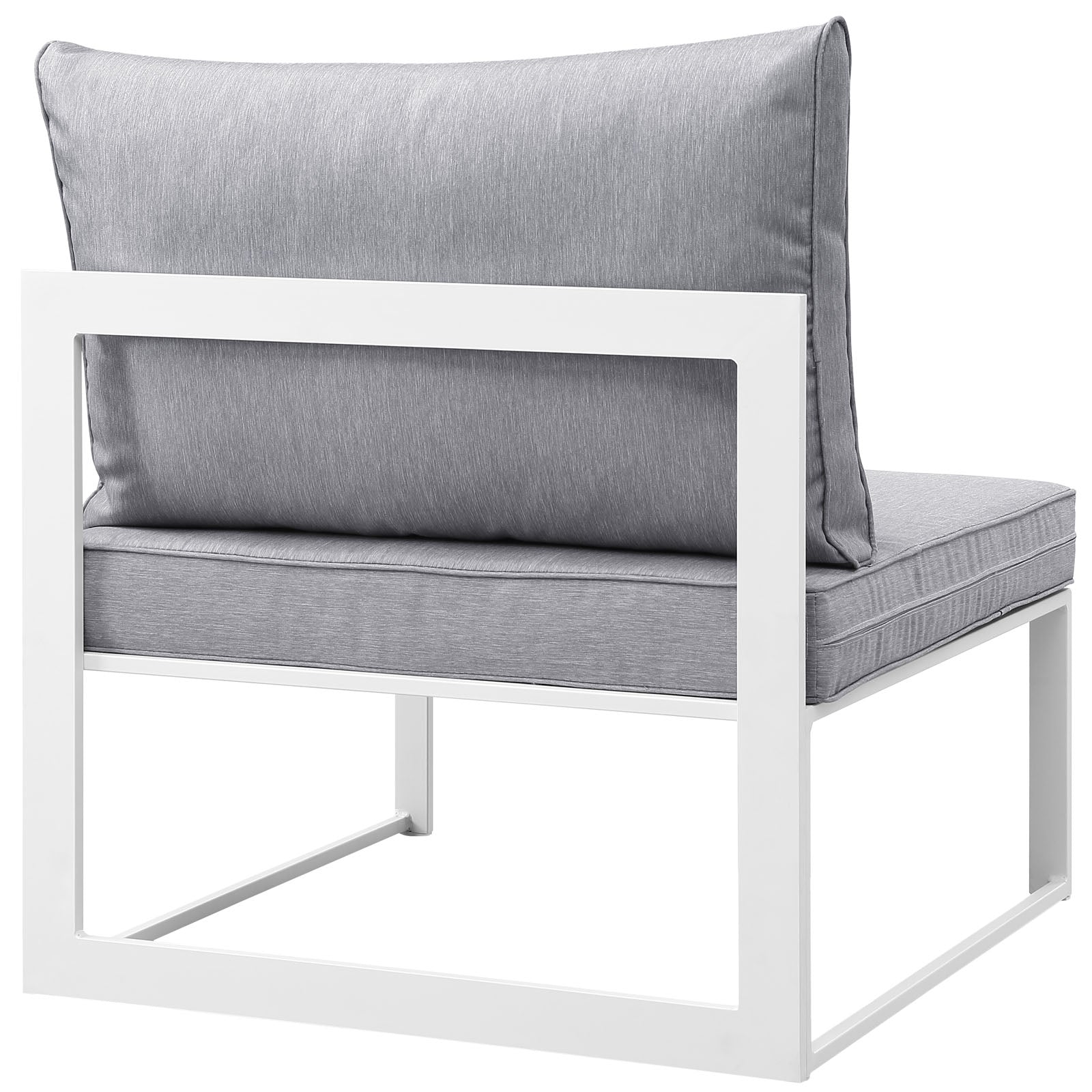 Modway Outdoor Conversation Sets - Fortuna 7 Piece Outdoor 120"W Patio Sectional Sofa Set White Gray