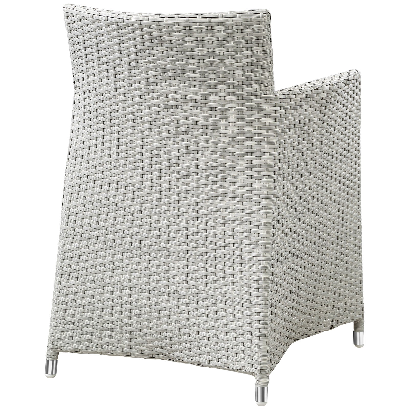 Modway Outdoor Dining Chairs - Junction Armchair Outdoor Patio Wicker Set of 2 Gray White