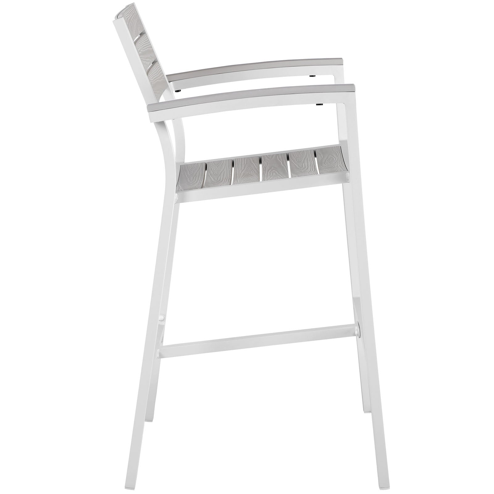 Modway Outdoor Barstools - Maine Outdoor Barstool White & Light Gray (Set of 2)