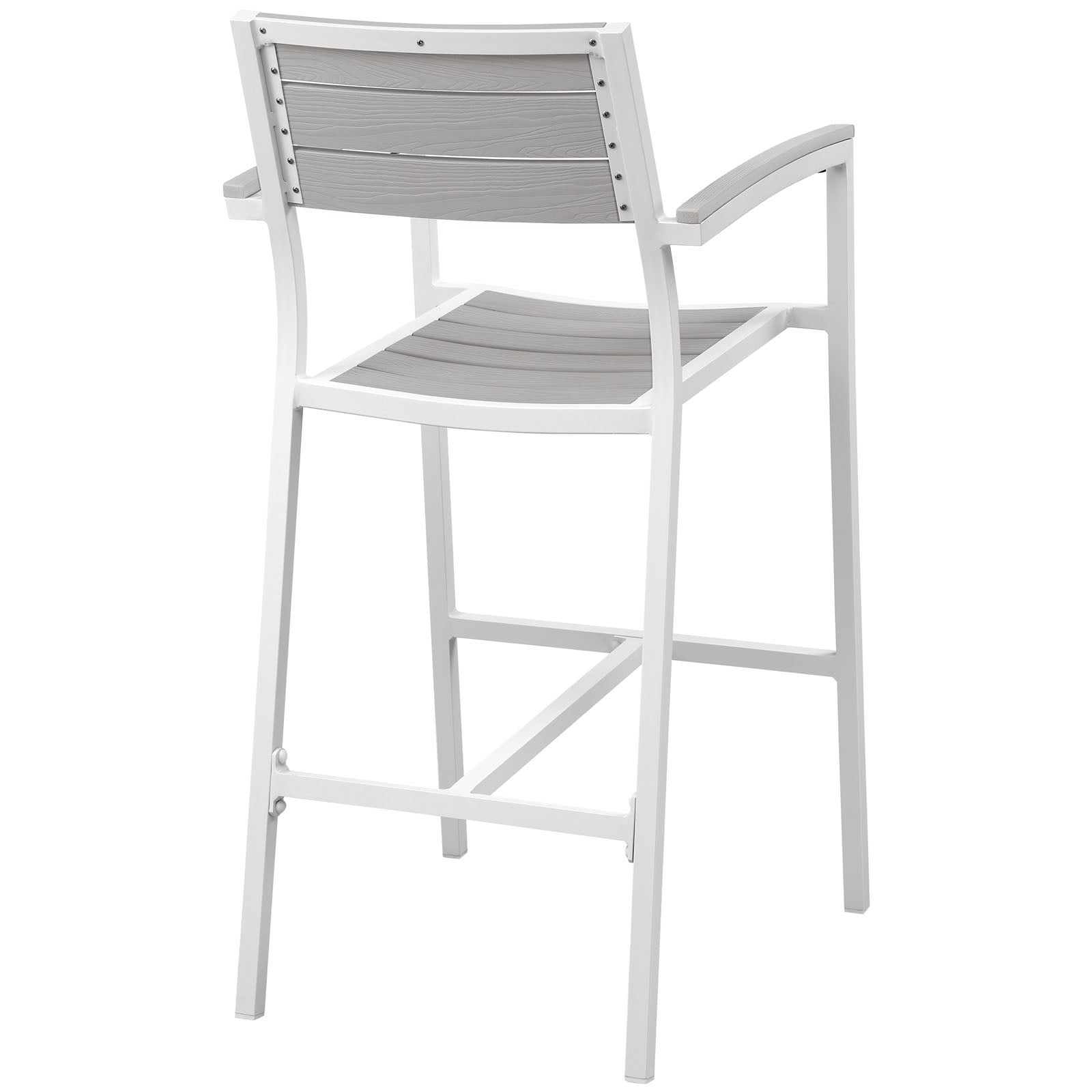 Modway Outdoor Barstools - Maine Outdoor Barstool White & Light Gray (Set of 2)