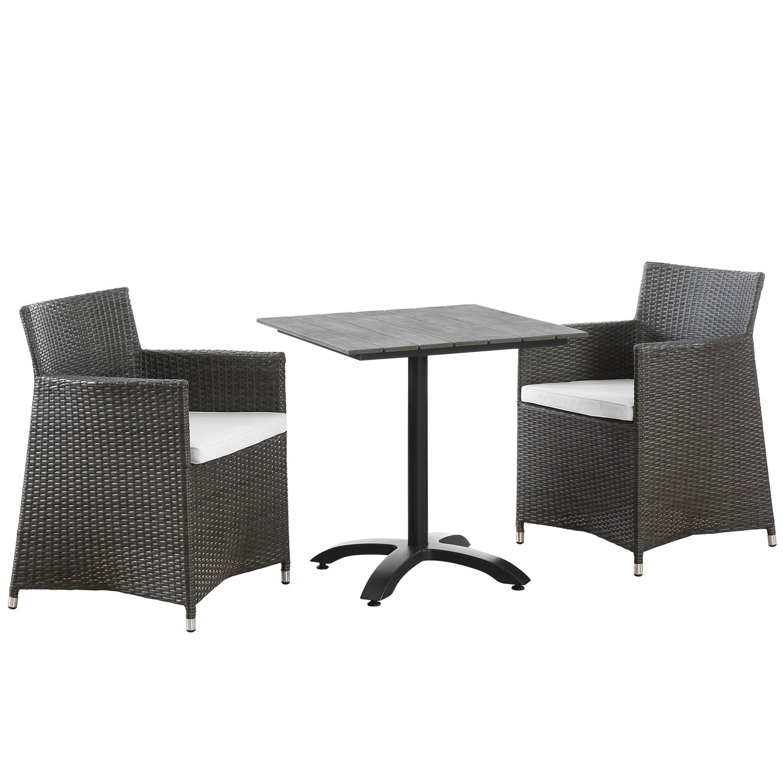 Modway Outdoor Dining Sets - Junction 3 Piece Outdoor Patio Dining Set Brown White
