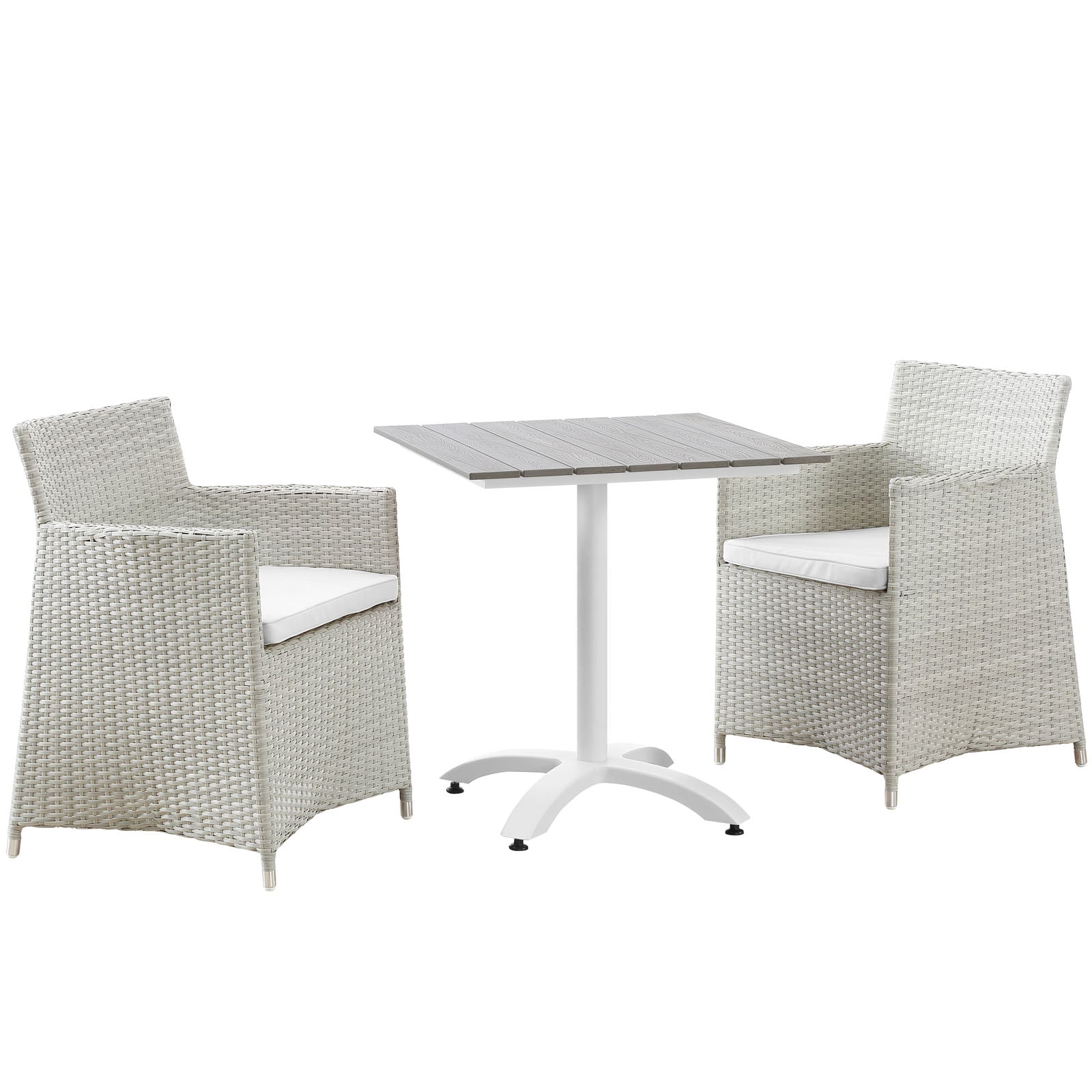 Modway Outdoor Dining Sets - Junction 3 Piece Outdoor Patio Dining Set Gray White