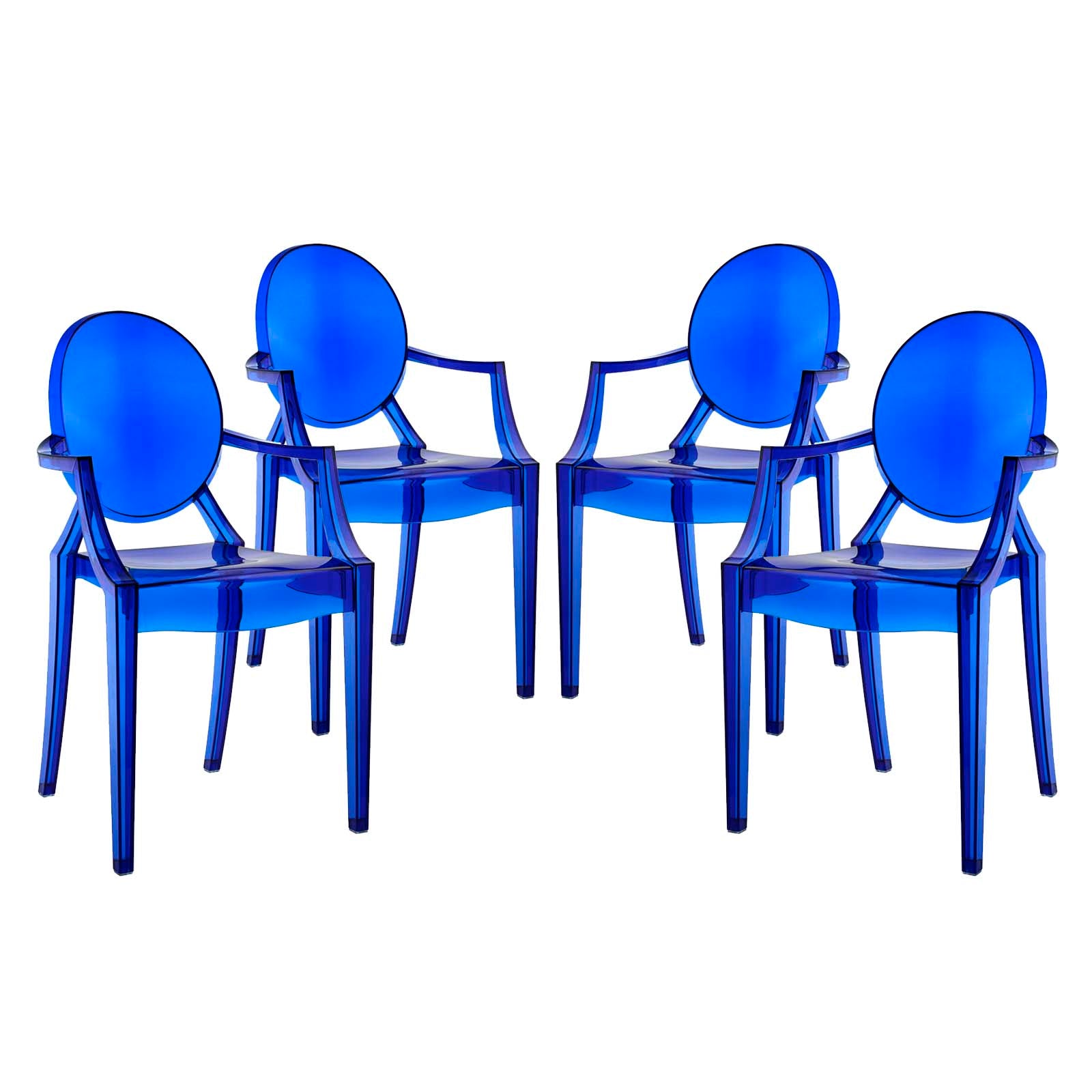 Modway Dining Chairs - Casper Dining Armchairs Set of 4 Blue