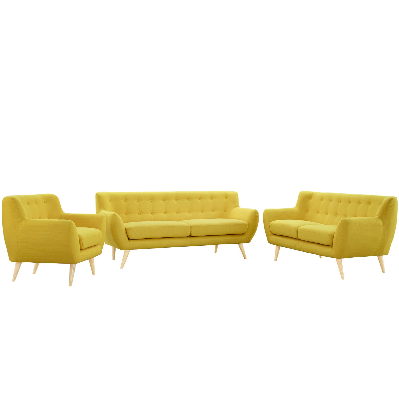 Modway Living Room Sets - Remark 3 Piece Living Room Set Sunny